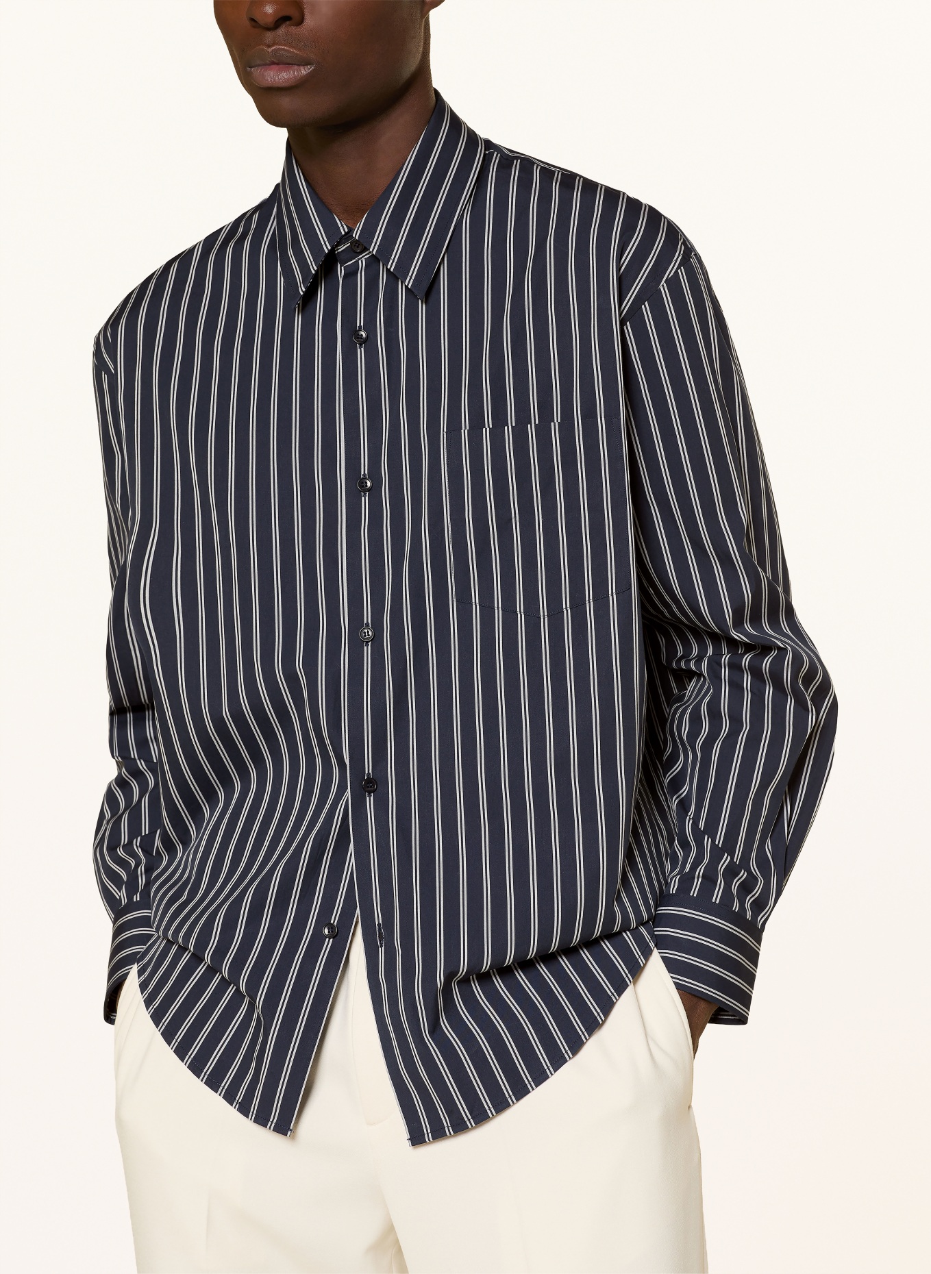 SANDRO Hemd Comfort Fit: DUNKELBLAU / WEISS