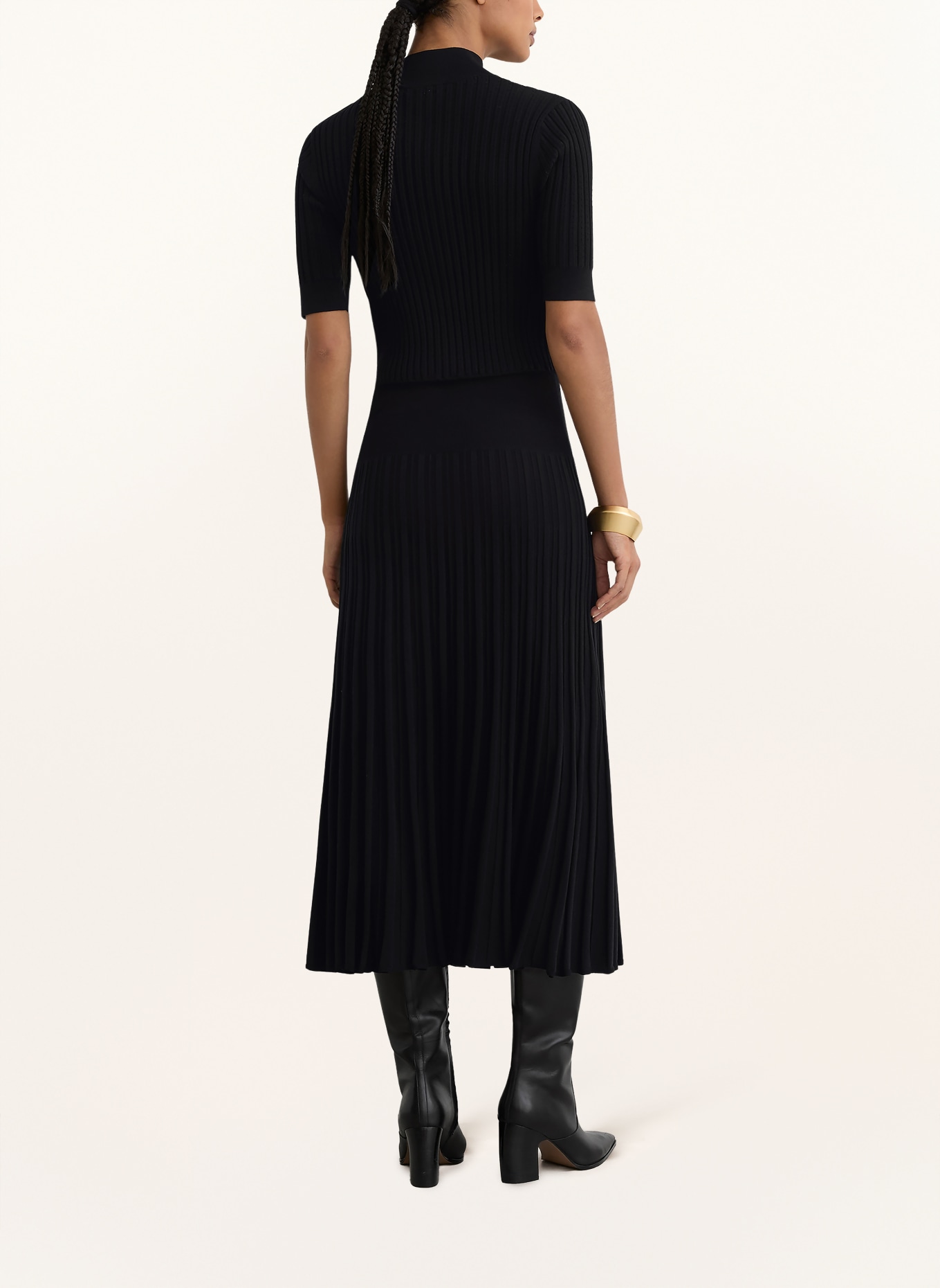 REISS Gebreide jurk HARRIETT: ZWART