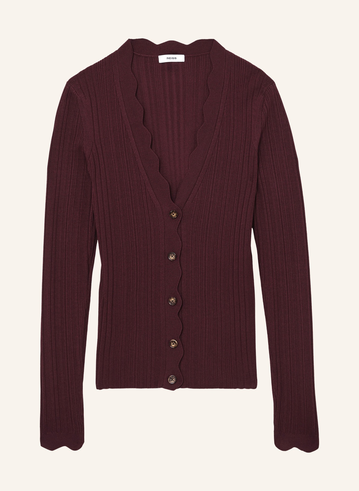 REISS Strickjacke VINNY: DUNKELROT