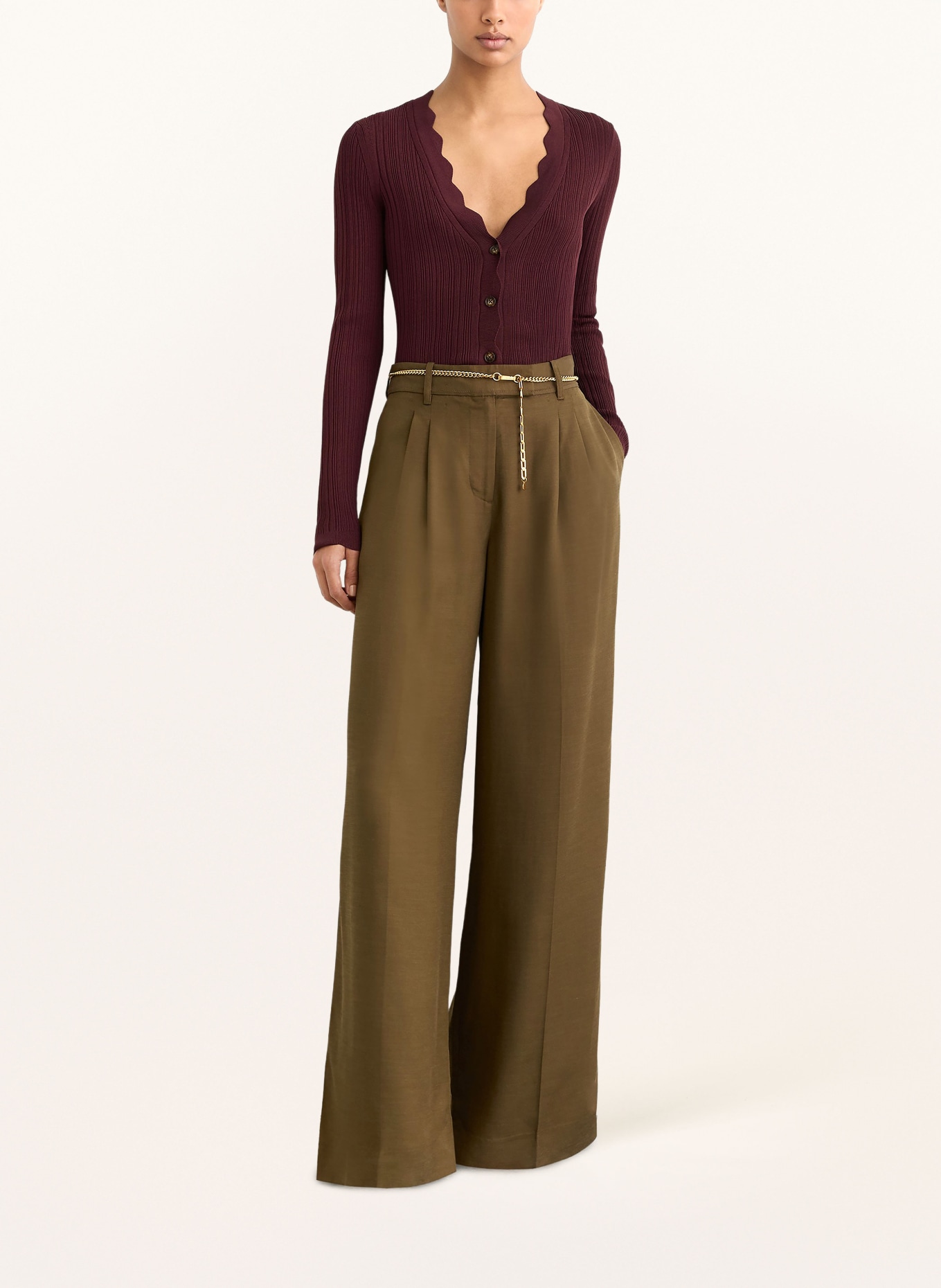 REISS Strickjacke VINNY: DUNKELROT