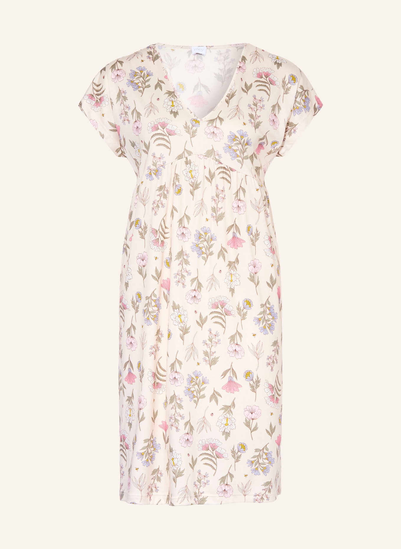 mey Nachthemd Serie BOTANIC GARDEN: BEIGE / ROSA / GRÜN