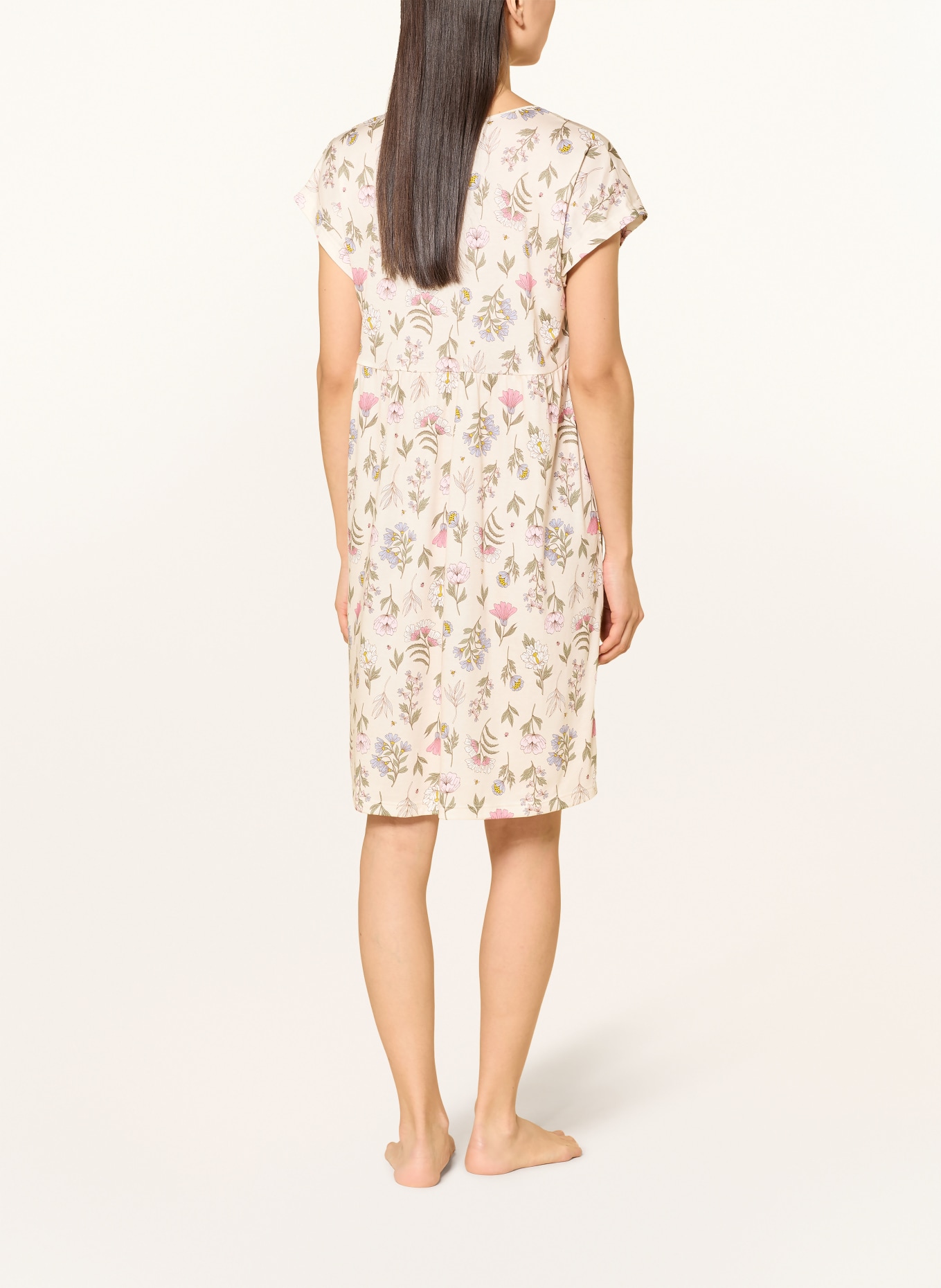 mey Nachthemd Serie BOTANIC GARDEN: BEIGE / ROSA / GRÜN