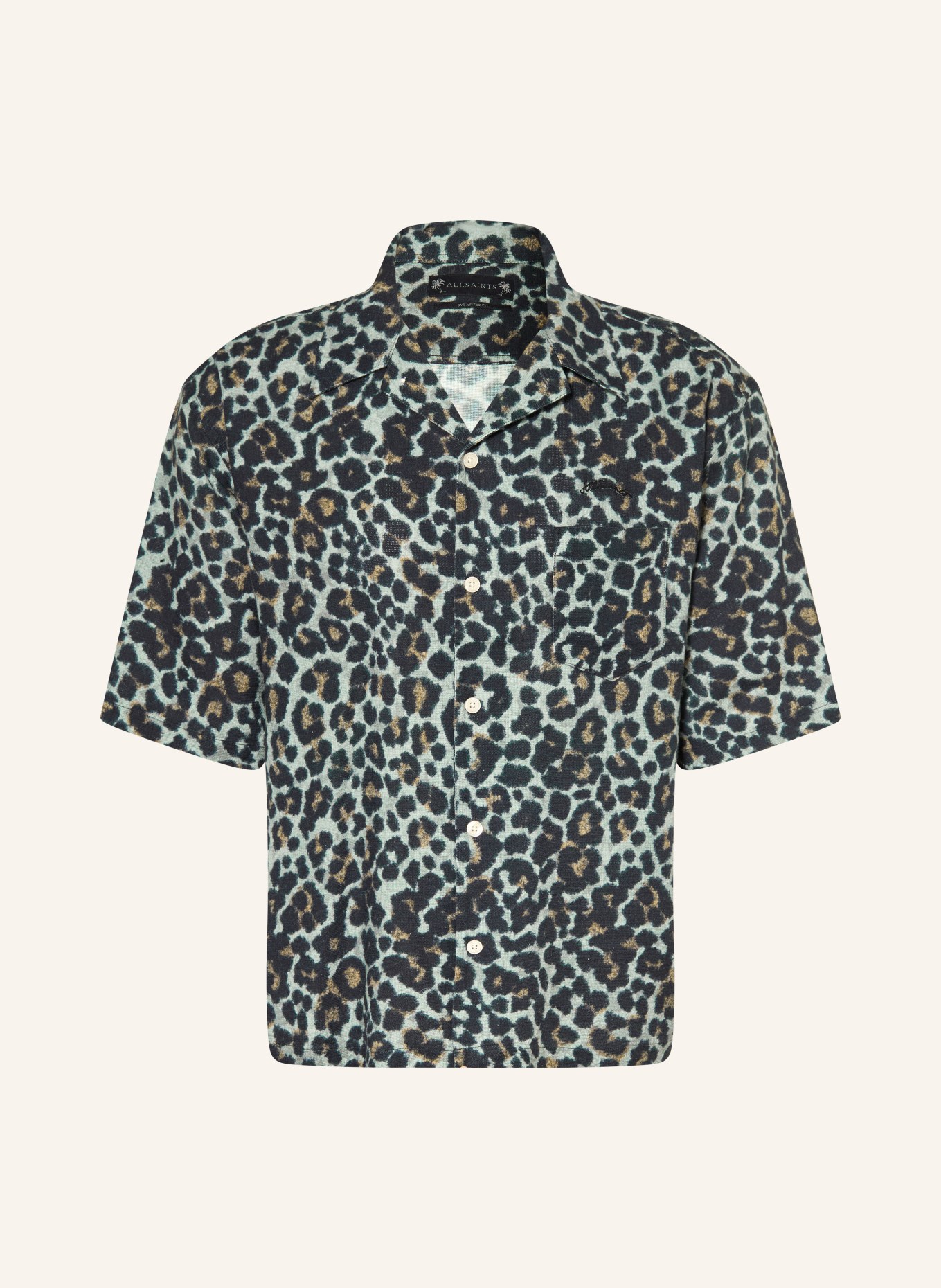 ALLSAINTS Koszula resortowa SILESIA Oversized Fit: CZARNY / KONIAKOWY / JASNOCZARY