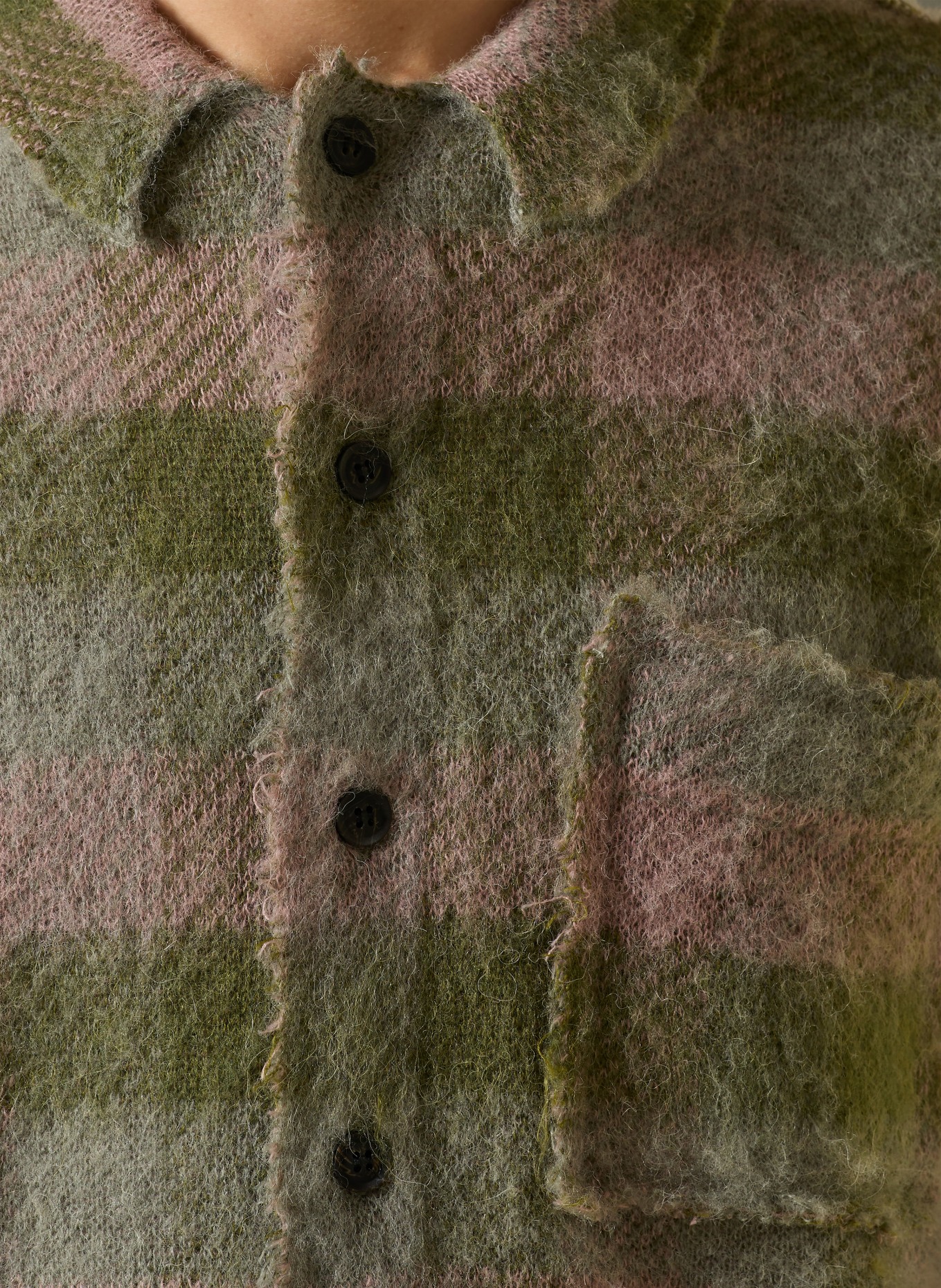 ALLSAINTS Strickhemd ADLER Comfort Fit: GRÜN / ALTROSA