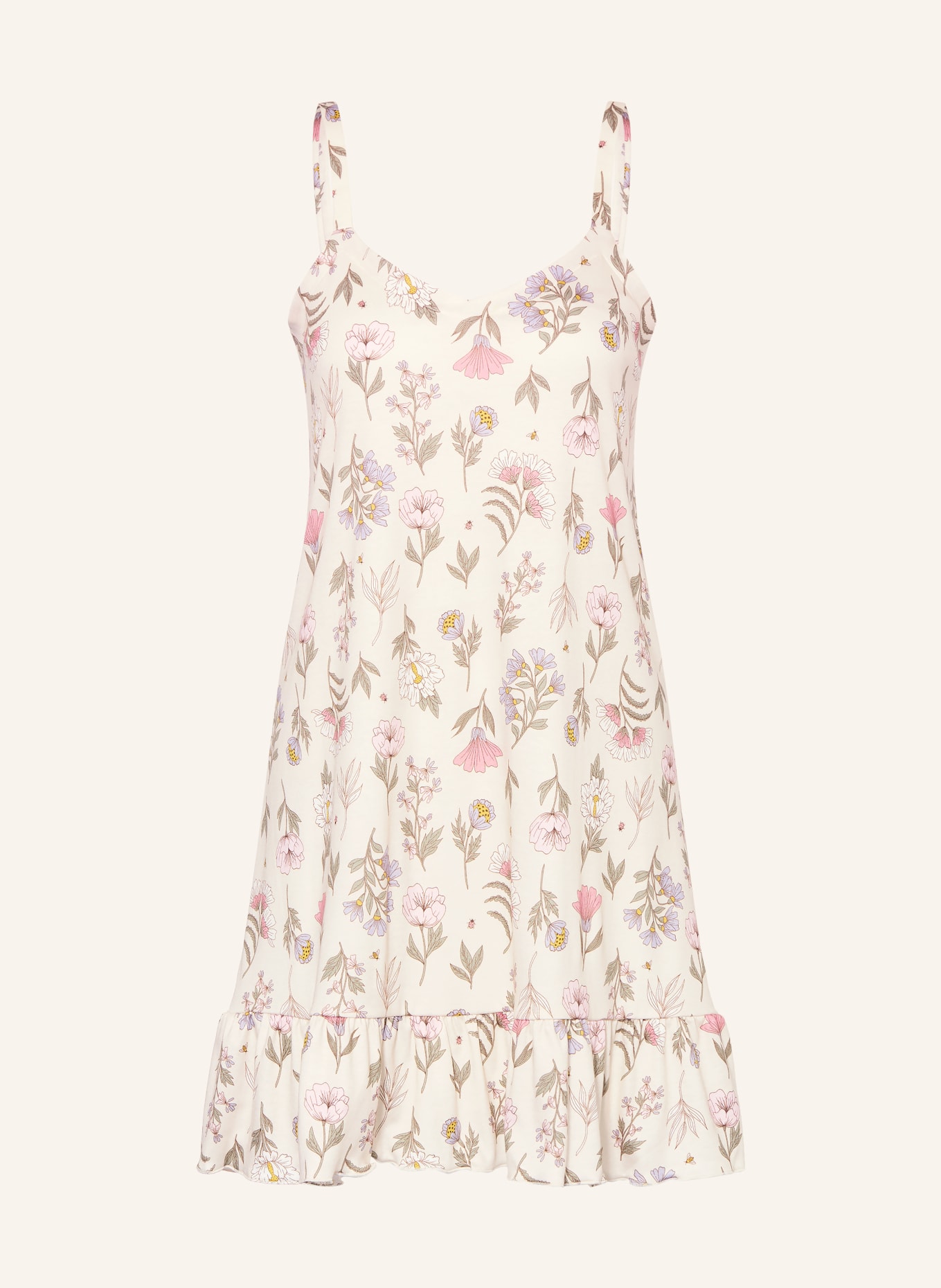 mey Negligé BOTANIC GARDEN: CREME / HELLROT / HELLGRÜN