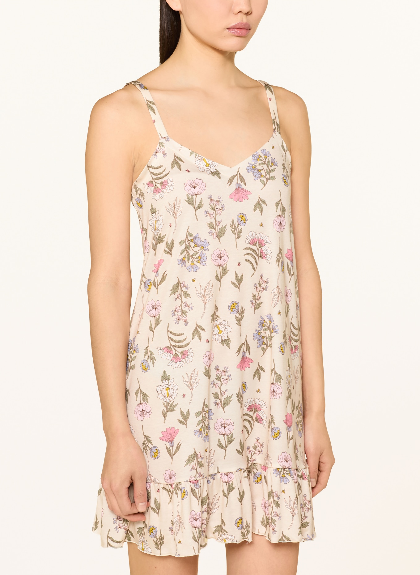 mey Negligé BOTANIC GARDEN: CREME / HELLROT / HELLGRÜN