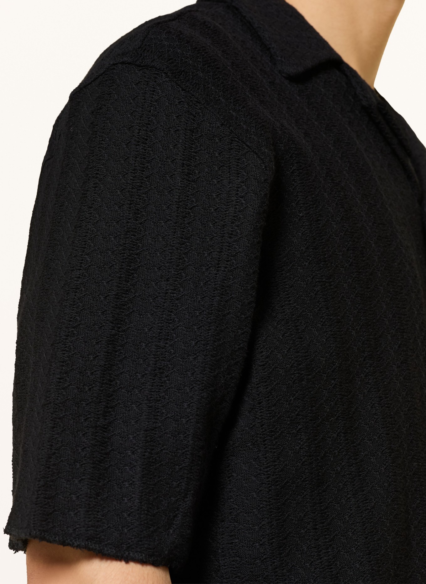 ALLSAINTS Strickhemd TRACE Comfort Fit: SCHWARZ