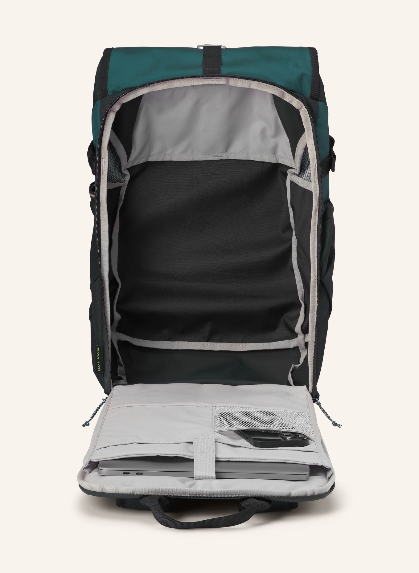 AEVOR ROLL PACK 2.0 26 l backpack with laptop compartment: TEAL / BLACK