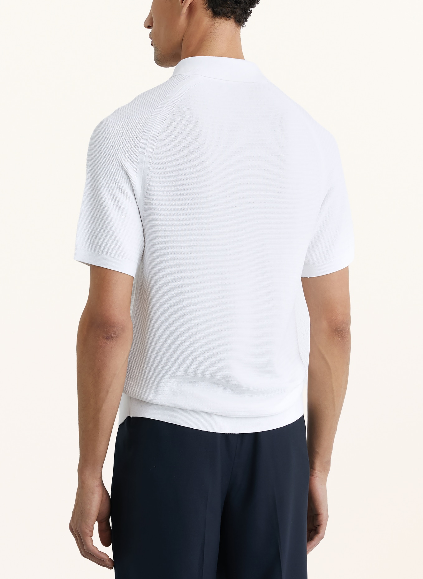 REISS Strick-Poloshirt ESTATE: WEISS