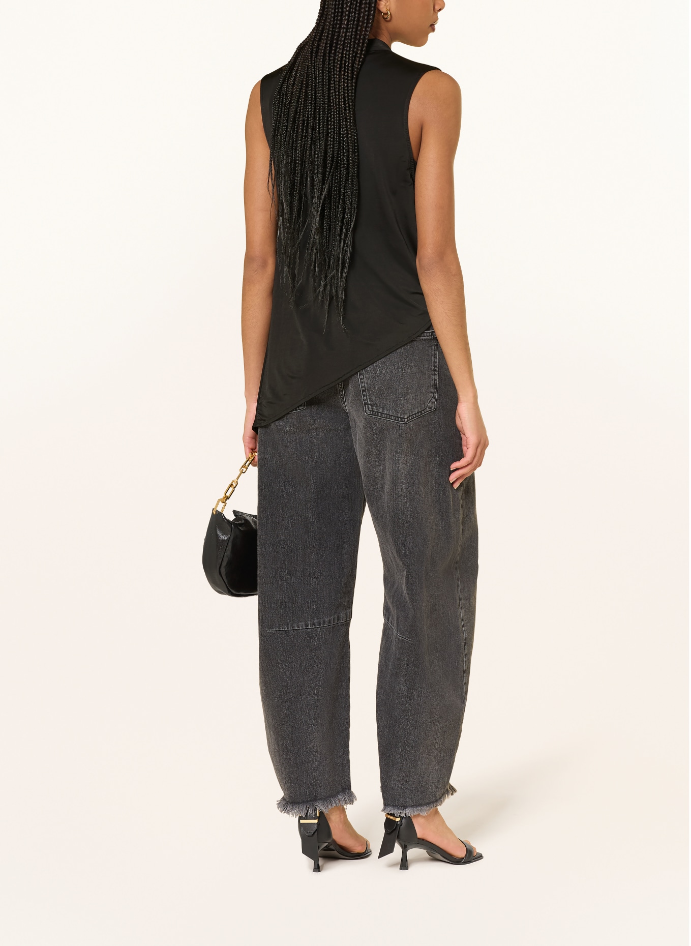 ALLSAINTS Top ADALINE v zavinovacím stylu: ČERNÁ