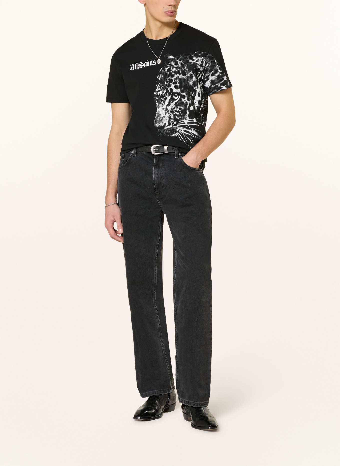 ALLSAINTS Tričko ZAYA: ČERNÁ / BÍLÁ