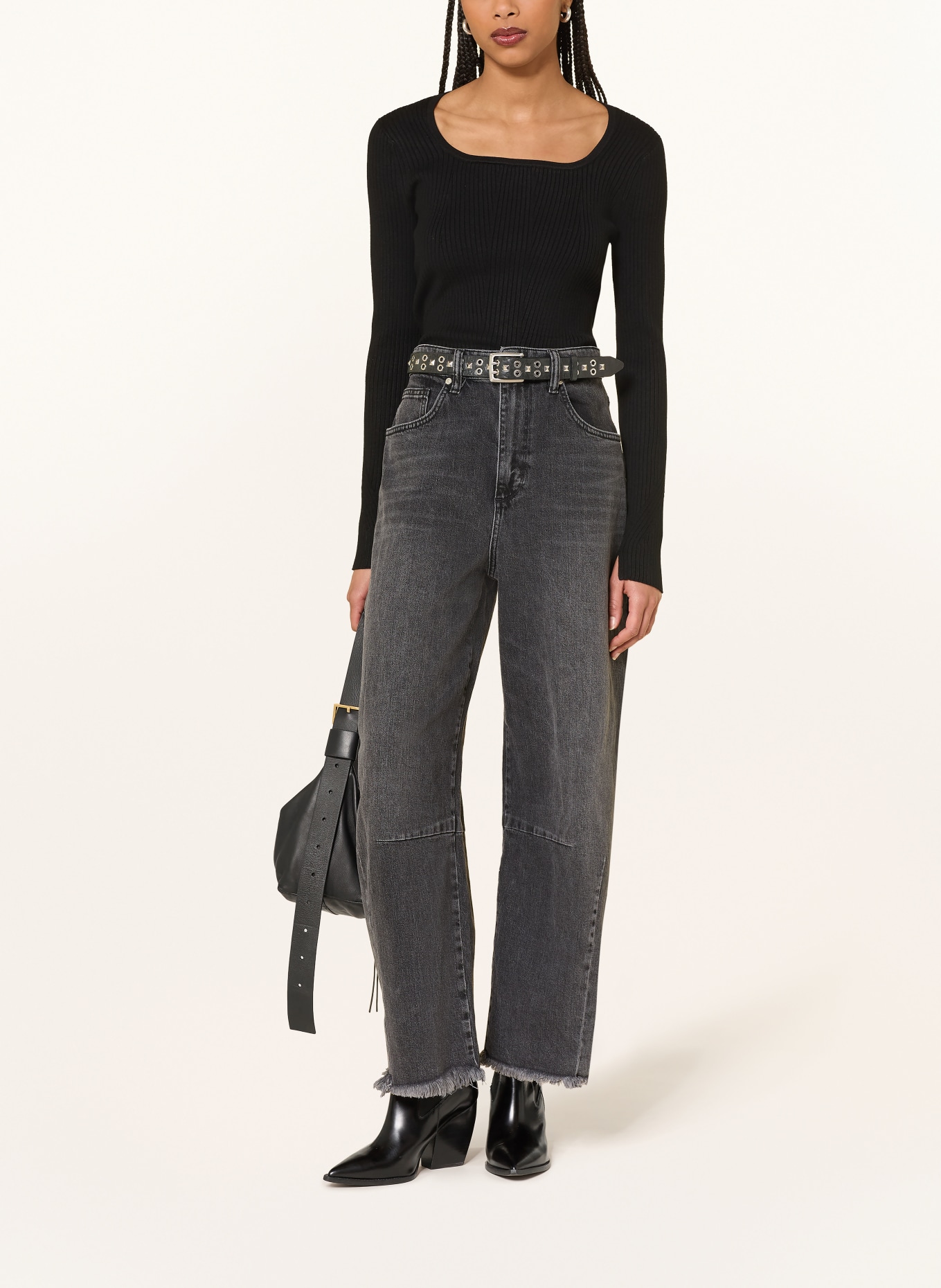 ALLSAINTS Dlouhé rukávy CRUZ: ČERNÁ