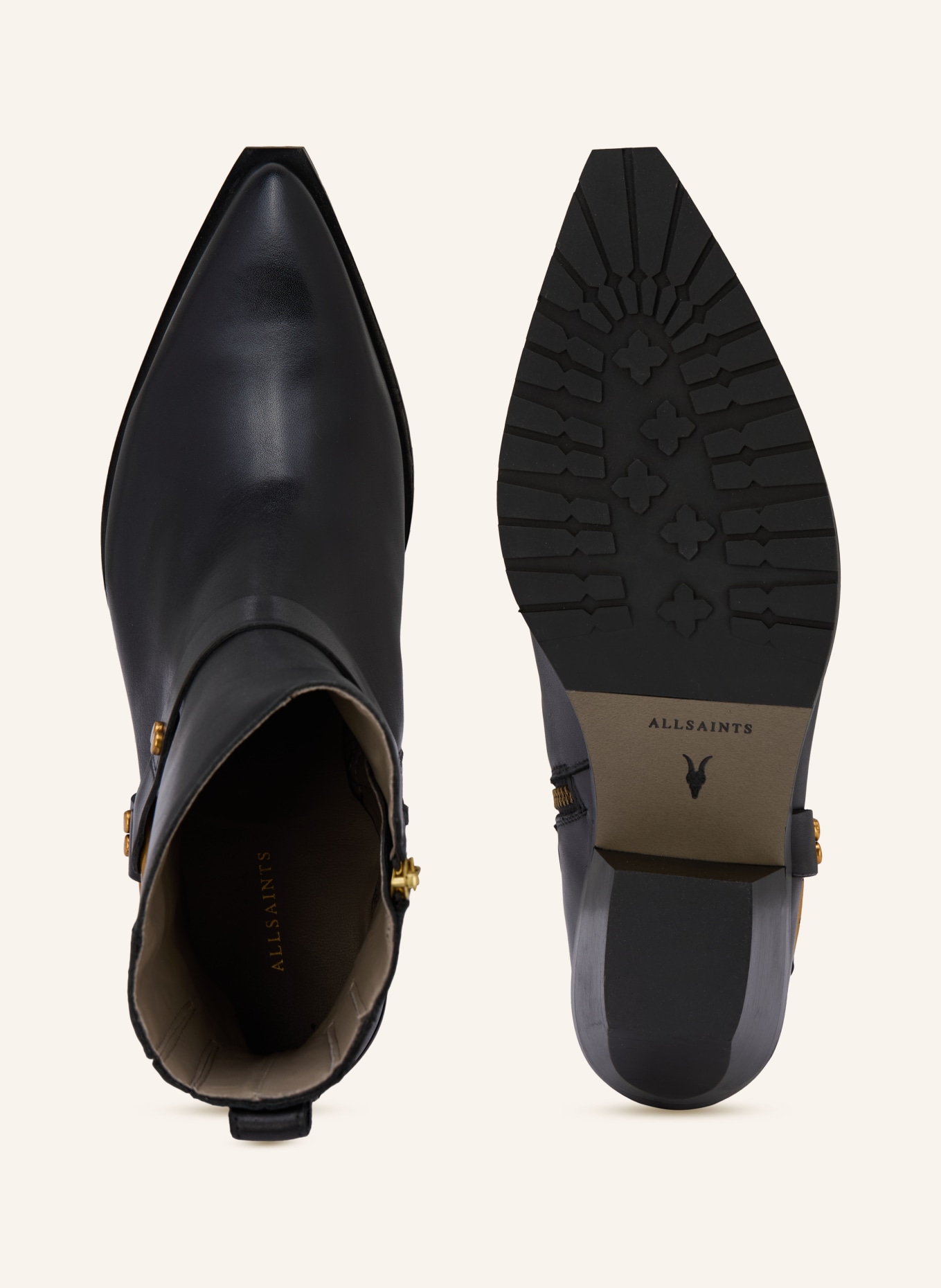 ALLSAINTS Stiefeletten FOX: SCHWARZ / GOLD