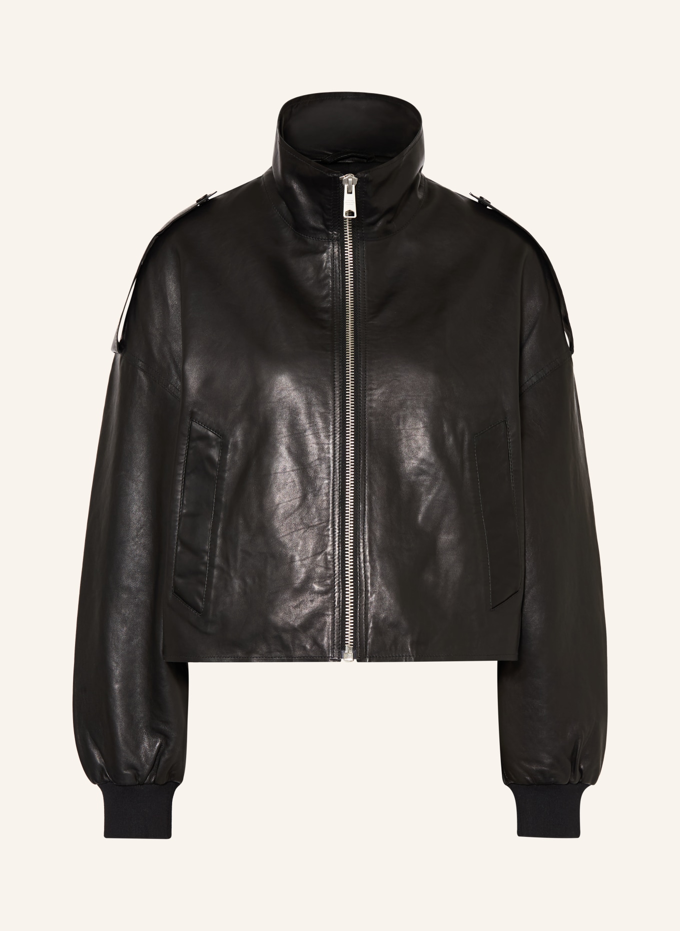 ALLSAINTS Lederjacke LOWDEN: SCHWARZ