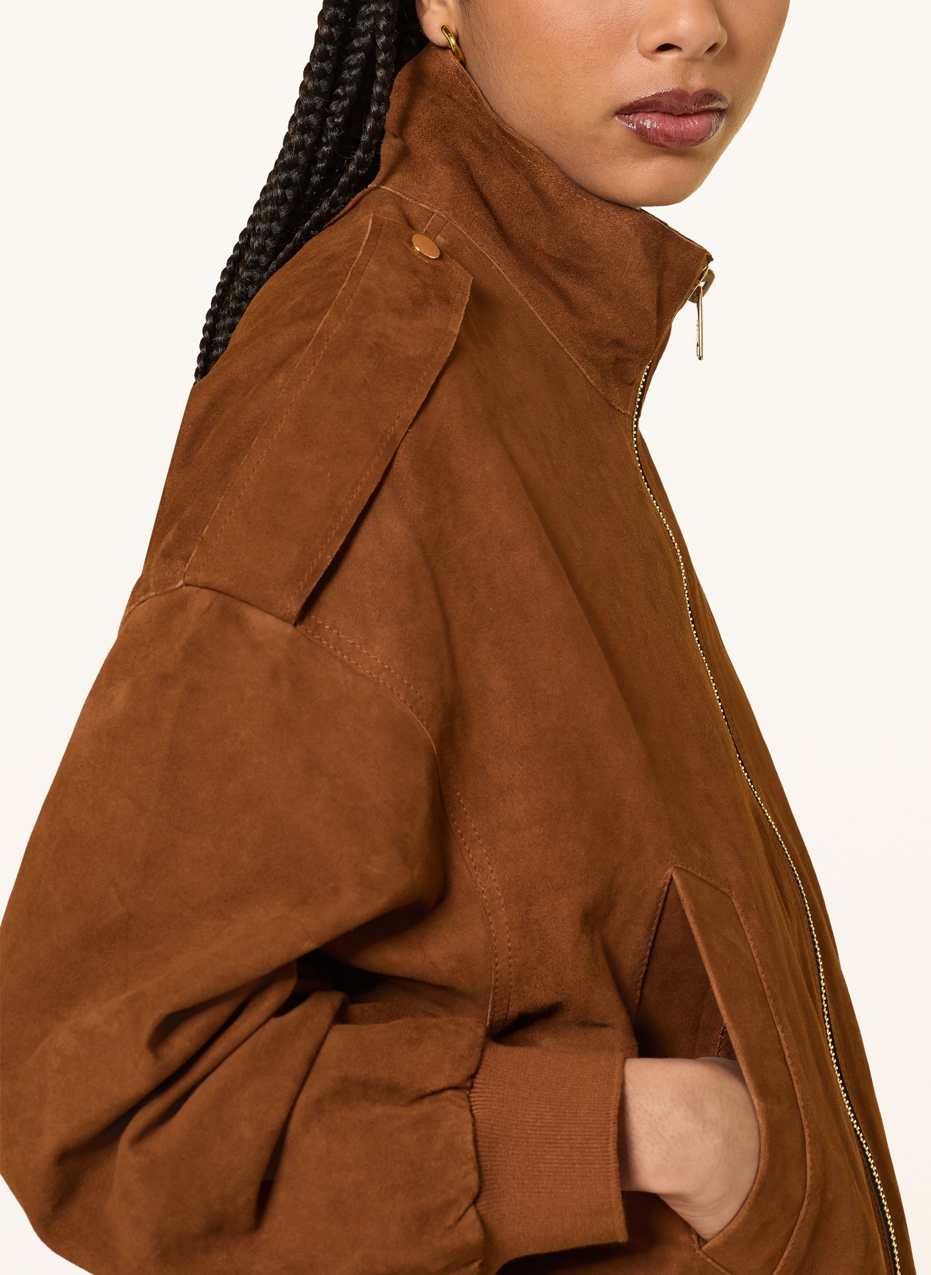 ALLSAINTS Lederjacke LOWDEN: BRAUN