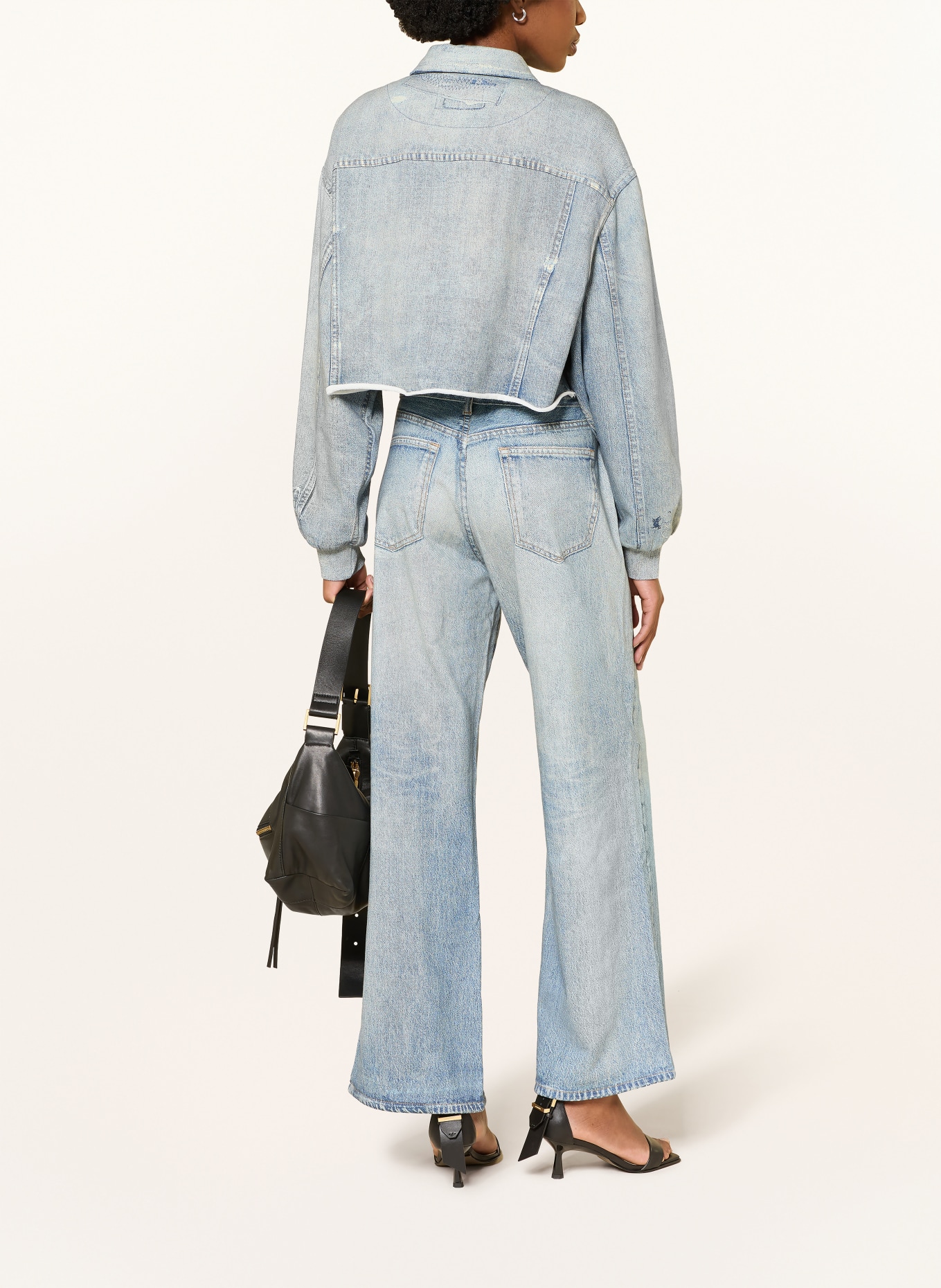 ALLSAINTS Sweatjacke ANDERS v džínovém vzhledu: TMAVĚ MODRÁ