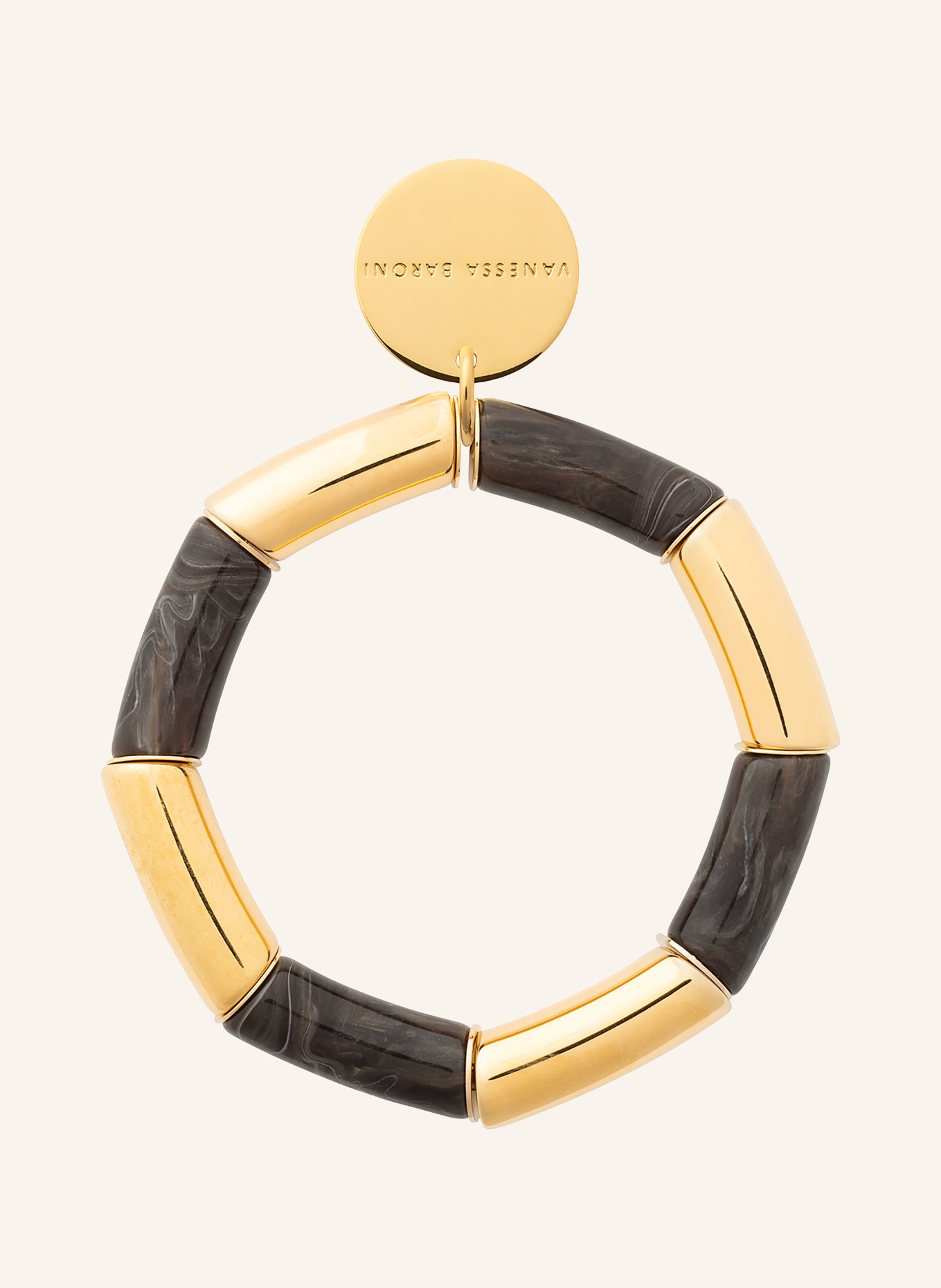 VANESSA BARONI náramek: TMAVĚ HNĚDÁ / ZLATÁ