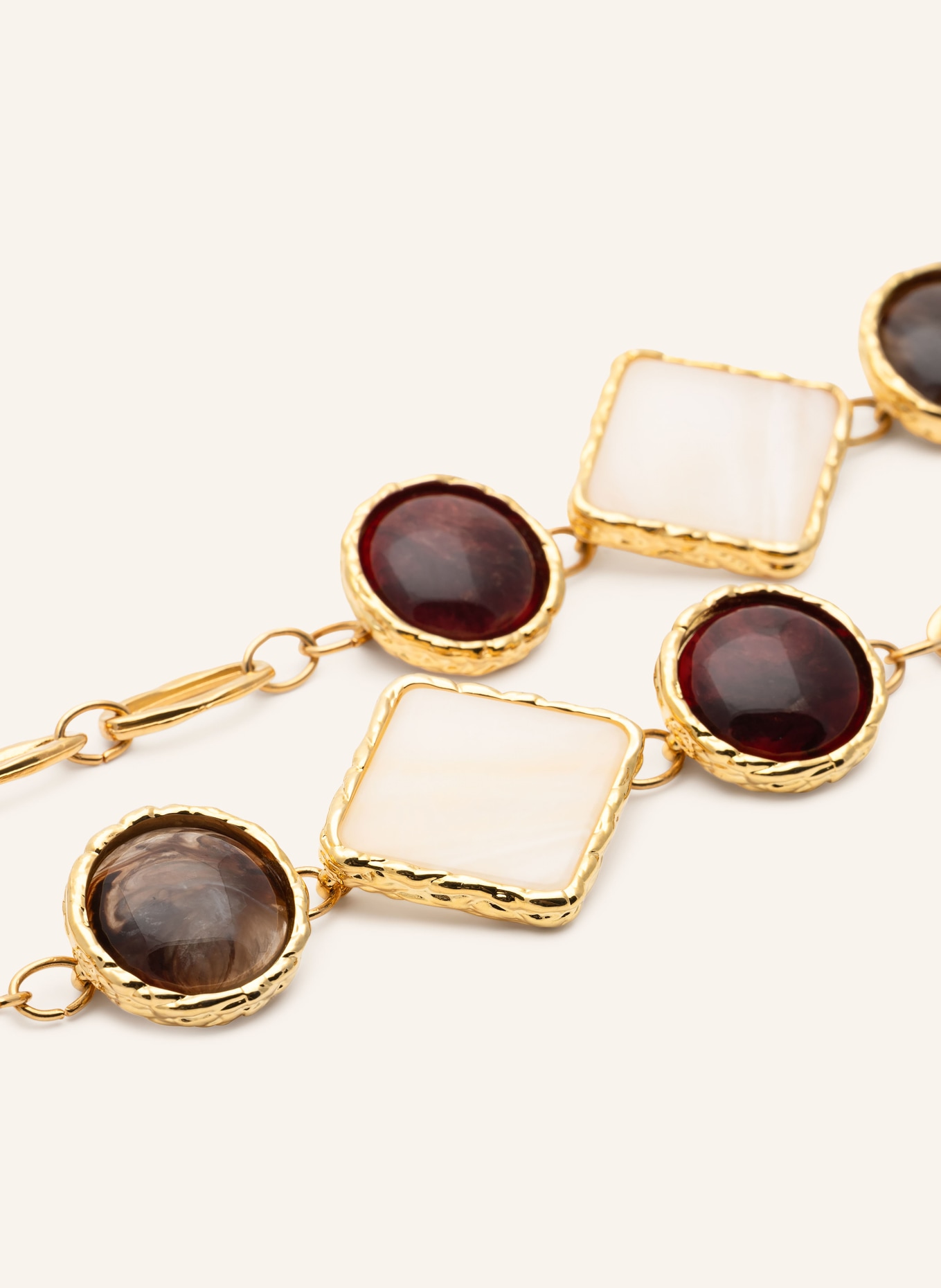 VANESSA BARONI necklace: GOLD / DARK BROWN / DARK RED