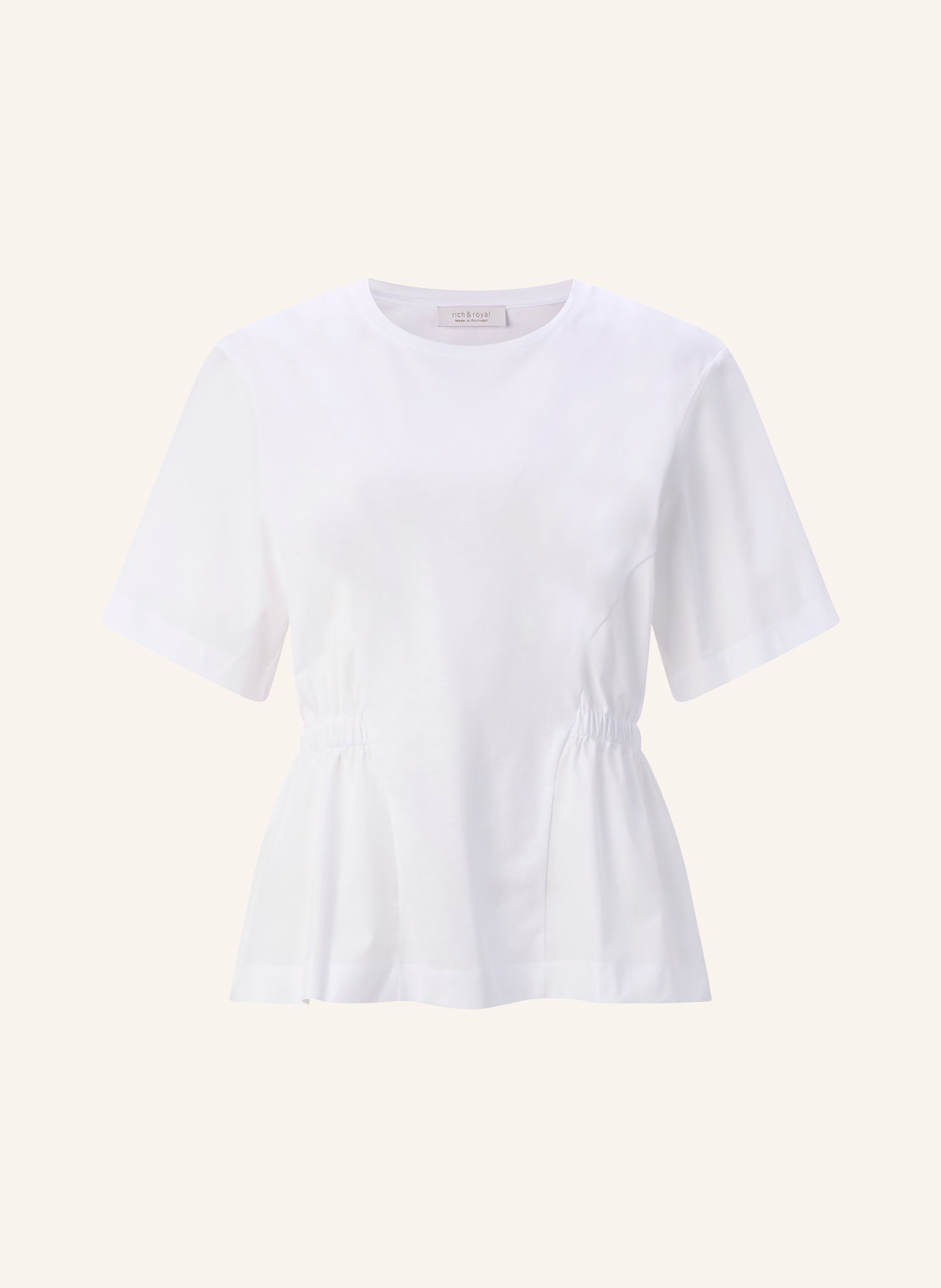 Rich & Royal Koszulka z mieszanki materiałów: BIAŁY