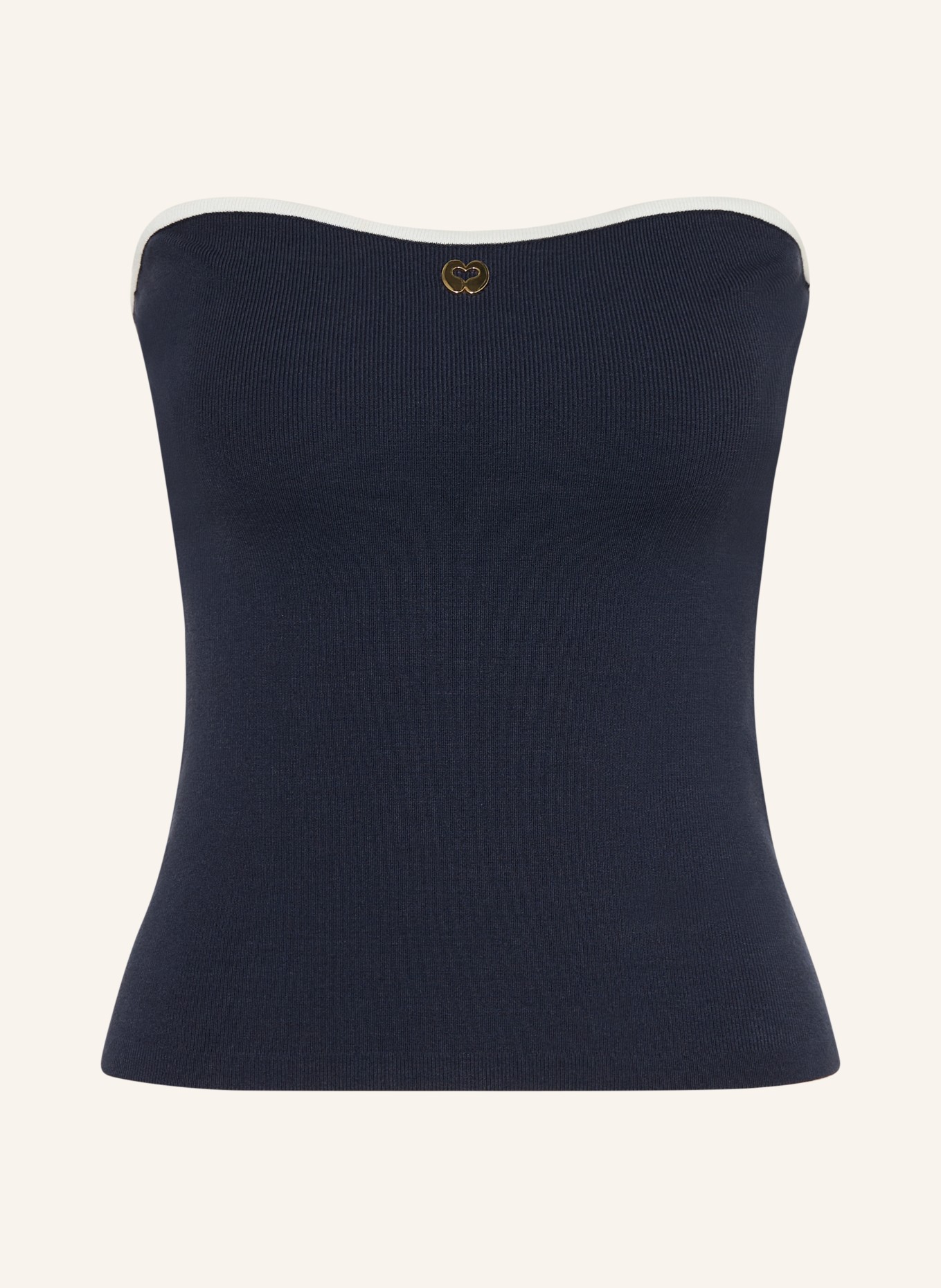 maje Off-Shoulder-Top: DUNKELBLAU / WEISS