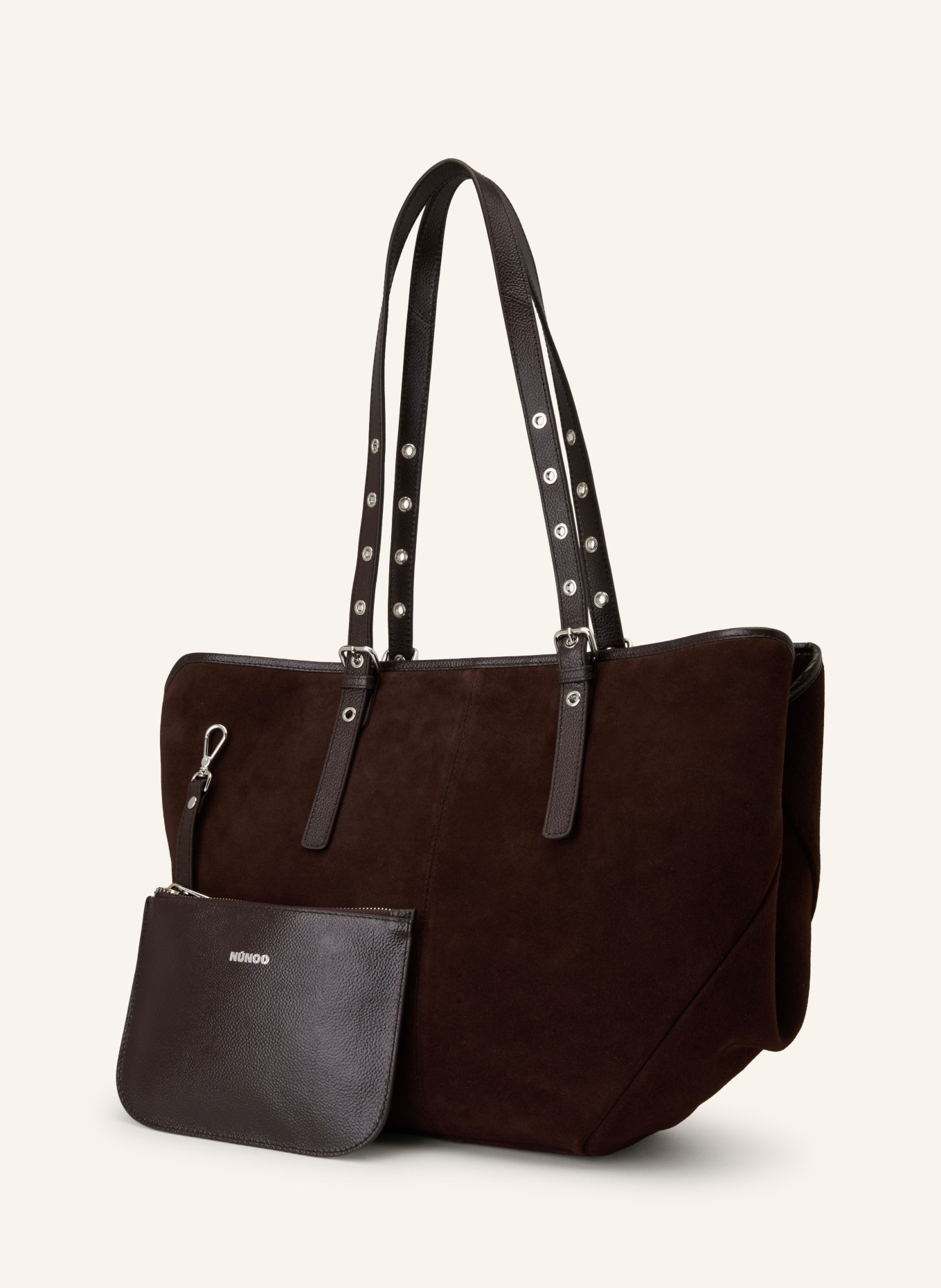 NÚNOO Shopper NORA: DUNKELBRAUN / SILBER
