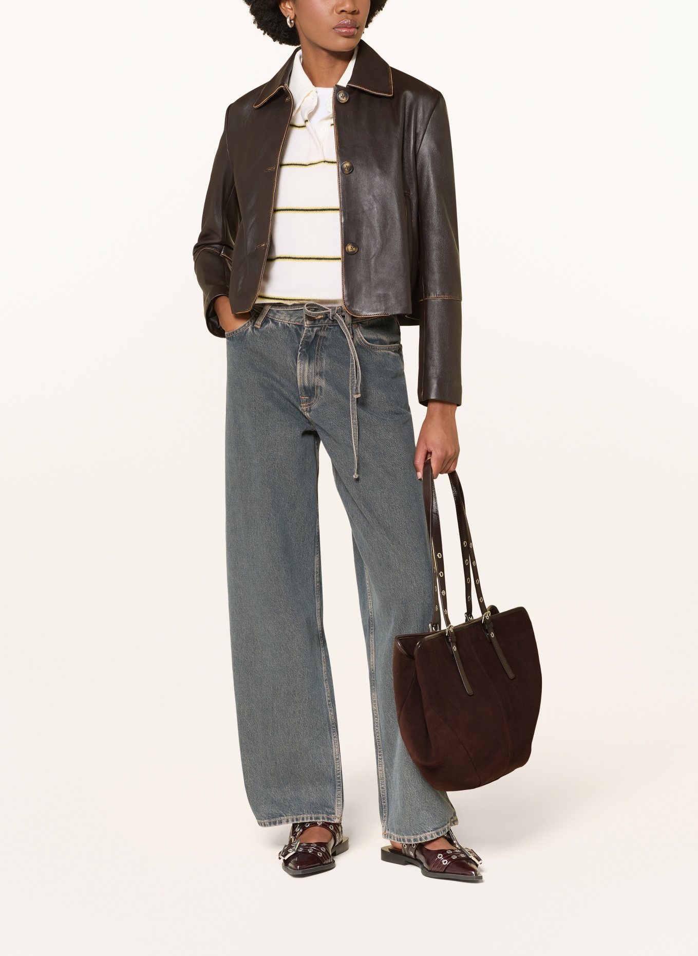 NÚNOO Shopper NORA: DUNKELBRAUN / SILBER