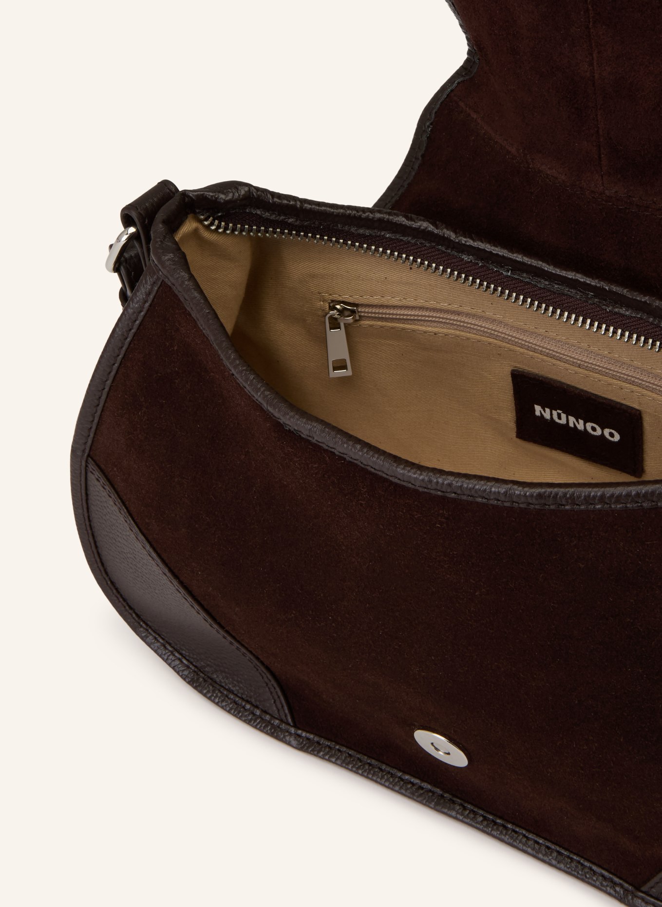 NÚNOO MARIA shoulder bag: DARK BROWN / SILVER