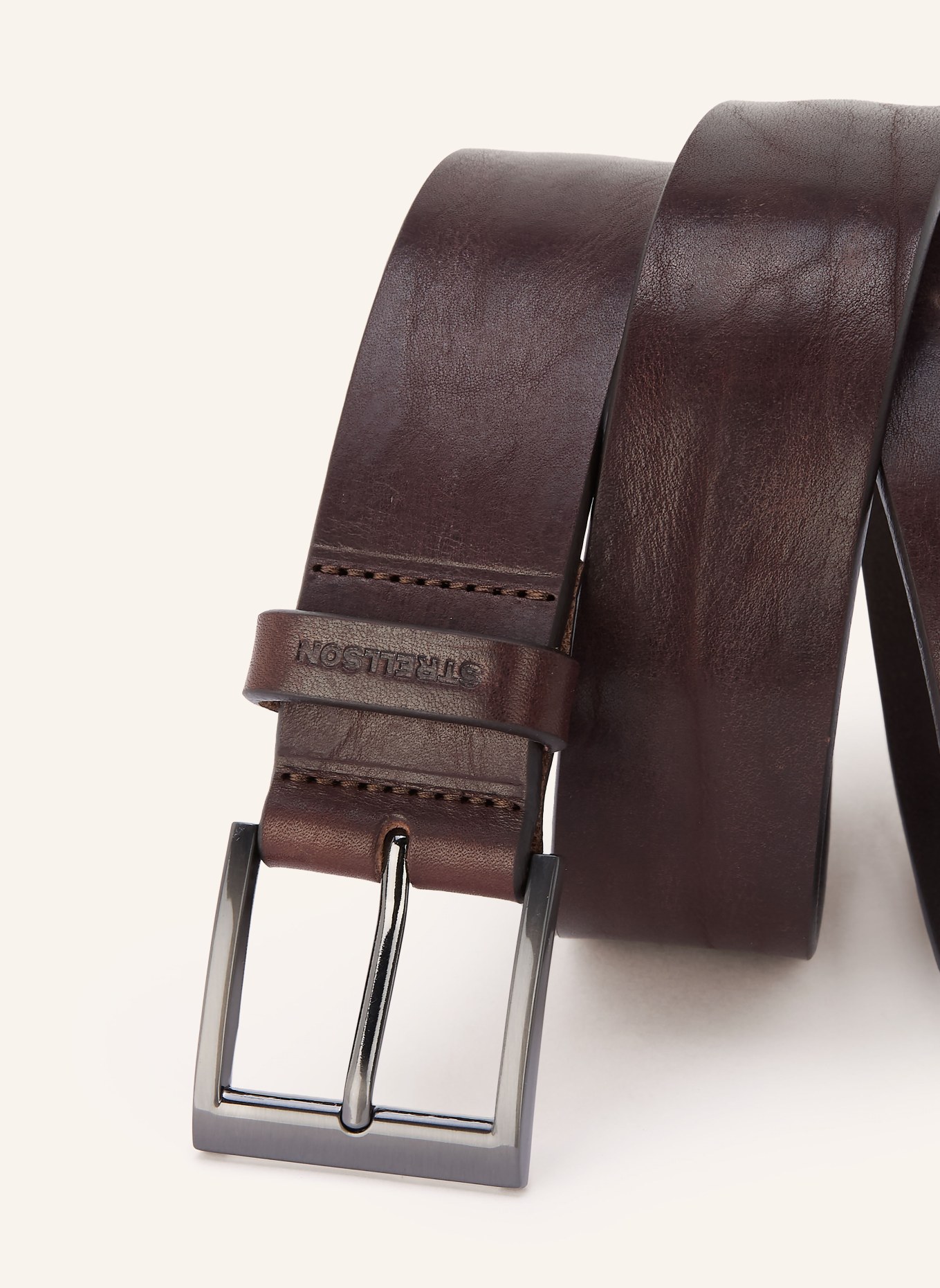 STRELLSON leather belt: DARK BROWN