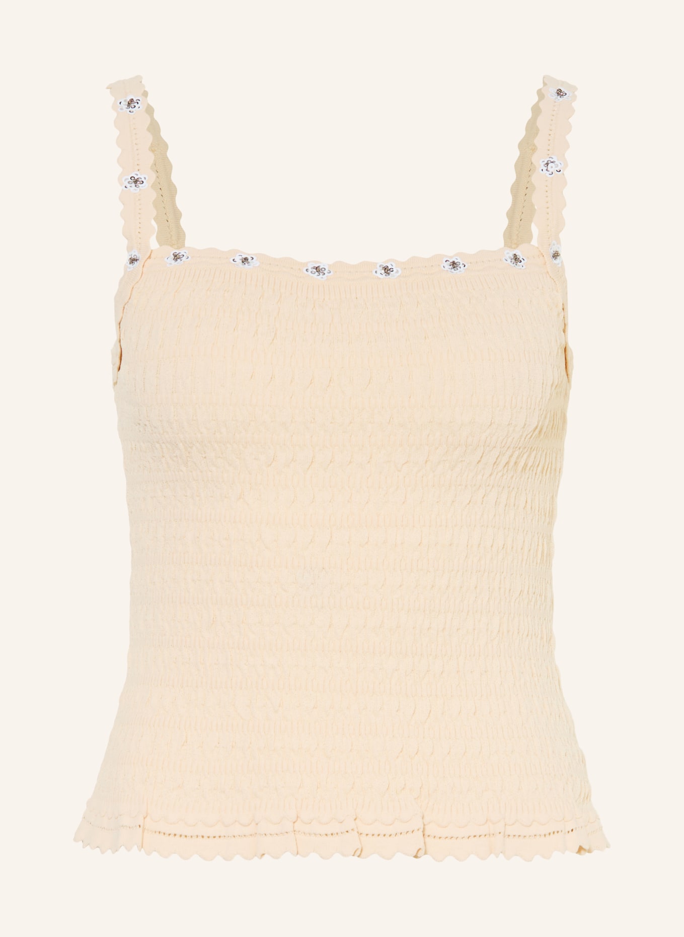 CLAUDIE PIERLOT Stricktop mit Pailletten: BEIGE