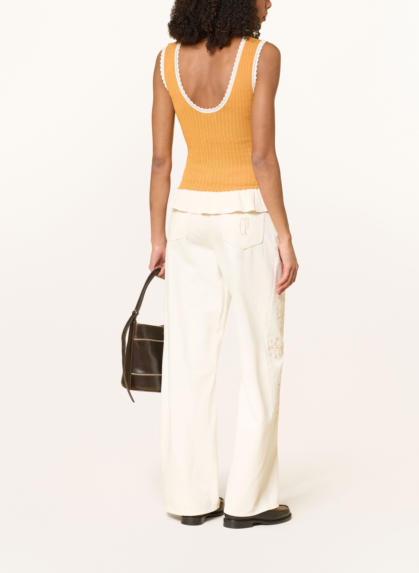 CLAUDIE PIERLOT Dżinsy z szerokimi nogawkami: L013 OFF WHITE DENIM