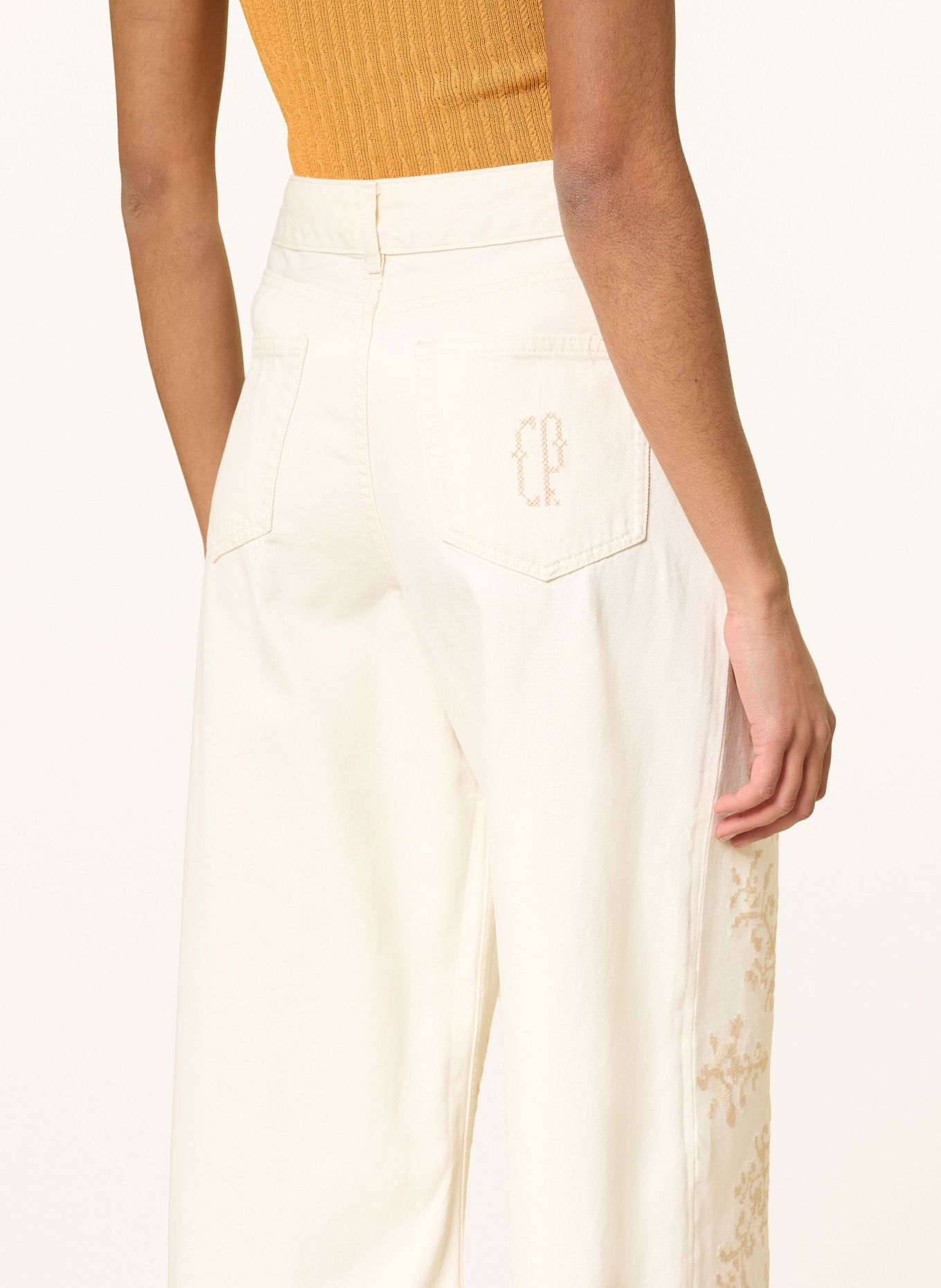 CLAUDIE PIERLOT Dżinsy z szerokimi nogawkami: L013 OFF WHITE DENIM