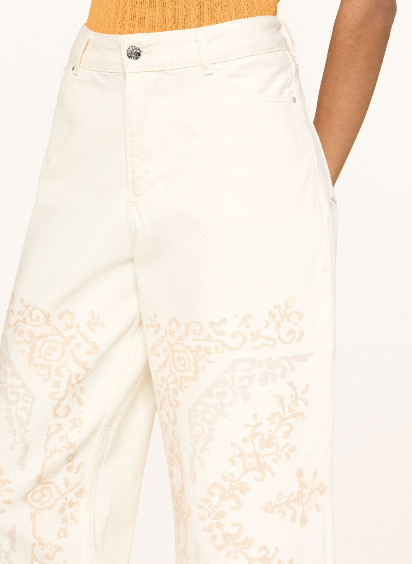 CLAUDIE PIERLOT Dżinsy z szerokimi nogawkami: L013 OFF WHITE DENIM