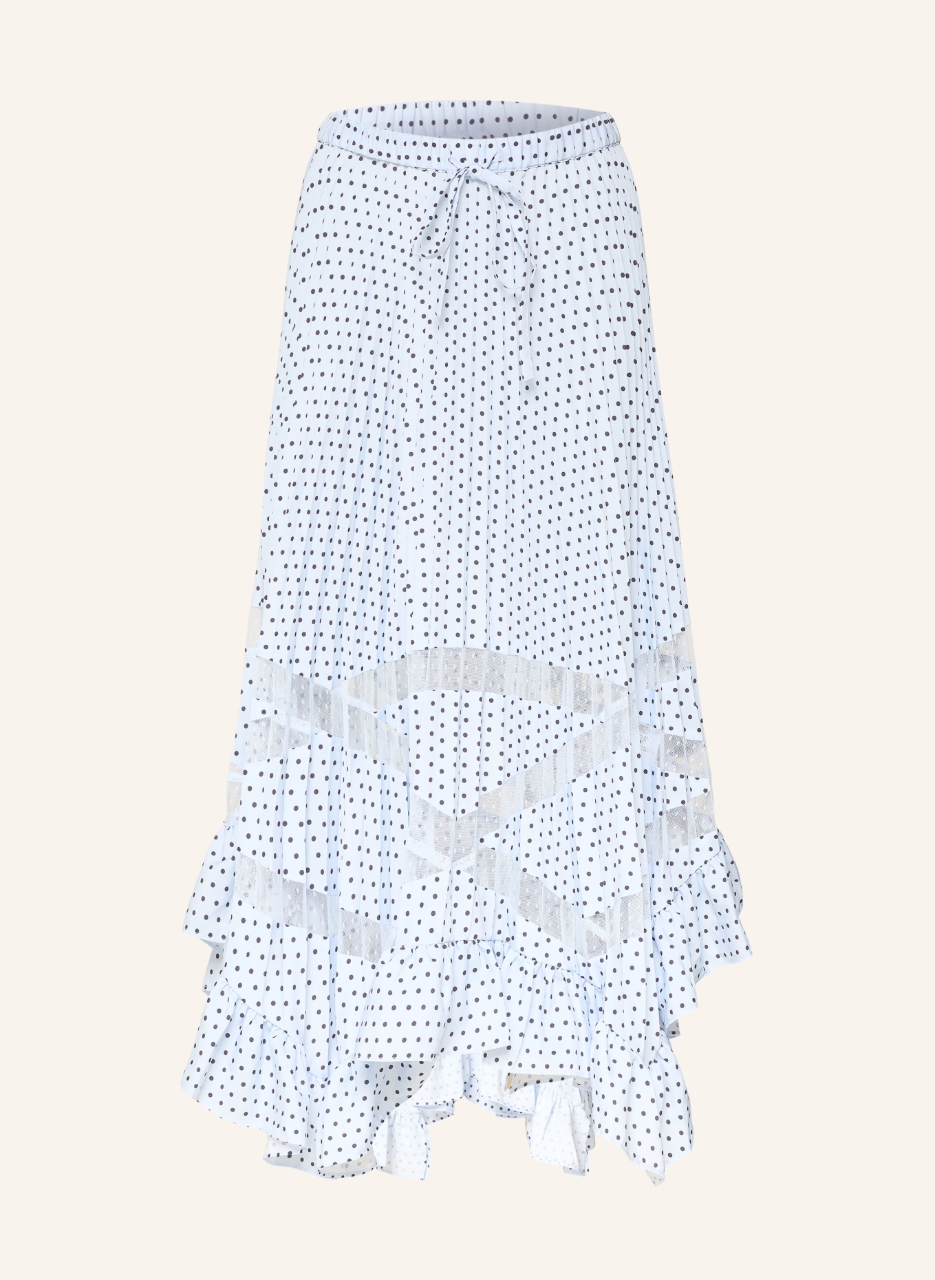 CLAUDIE PIERLOT Plisseerock: HELLBLAU / SCHWARZ