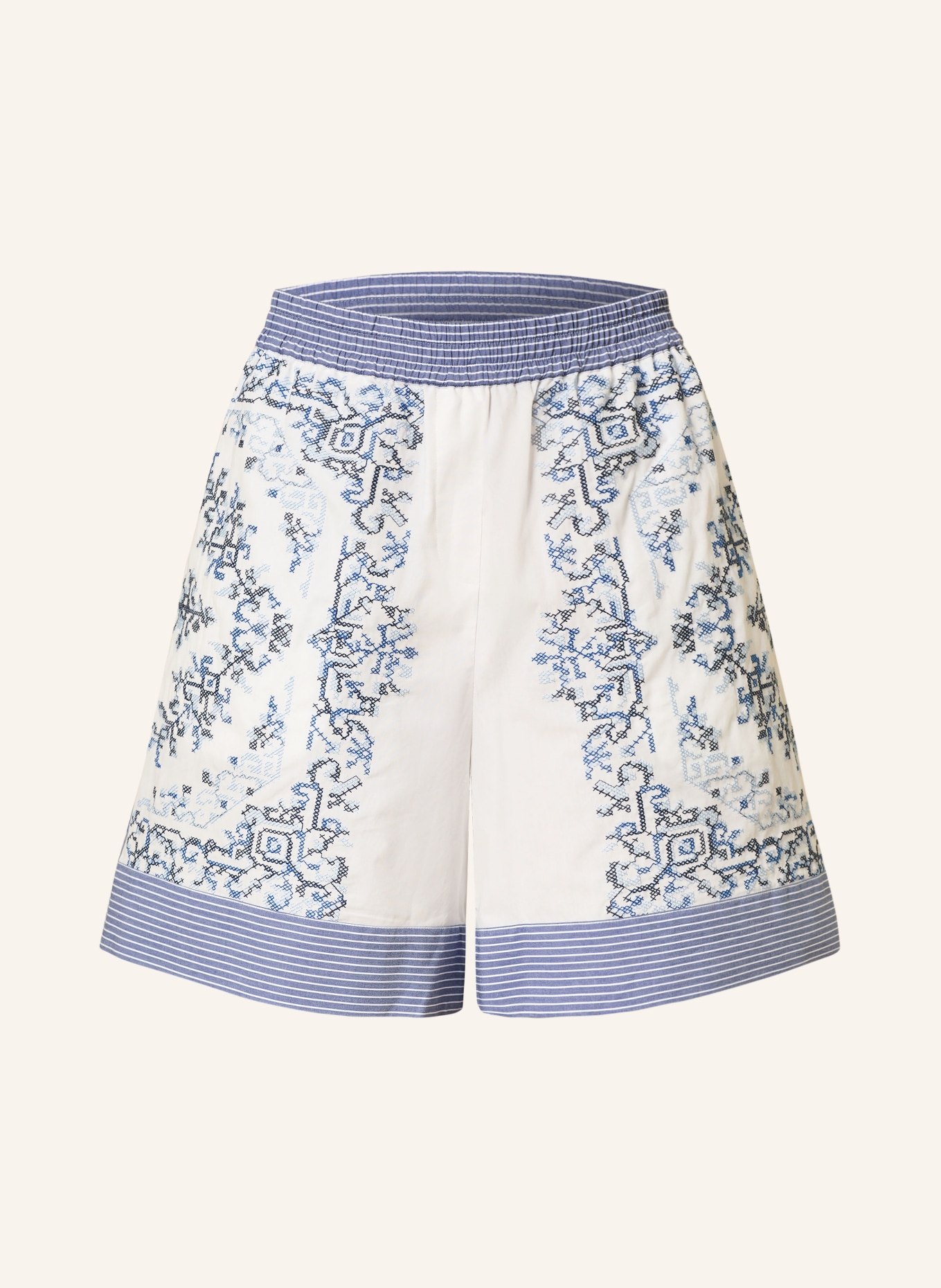 CLAUDIE PIERLOT Shorts: HELLBLAU / WEISS / SCHWARZ