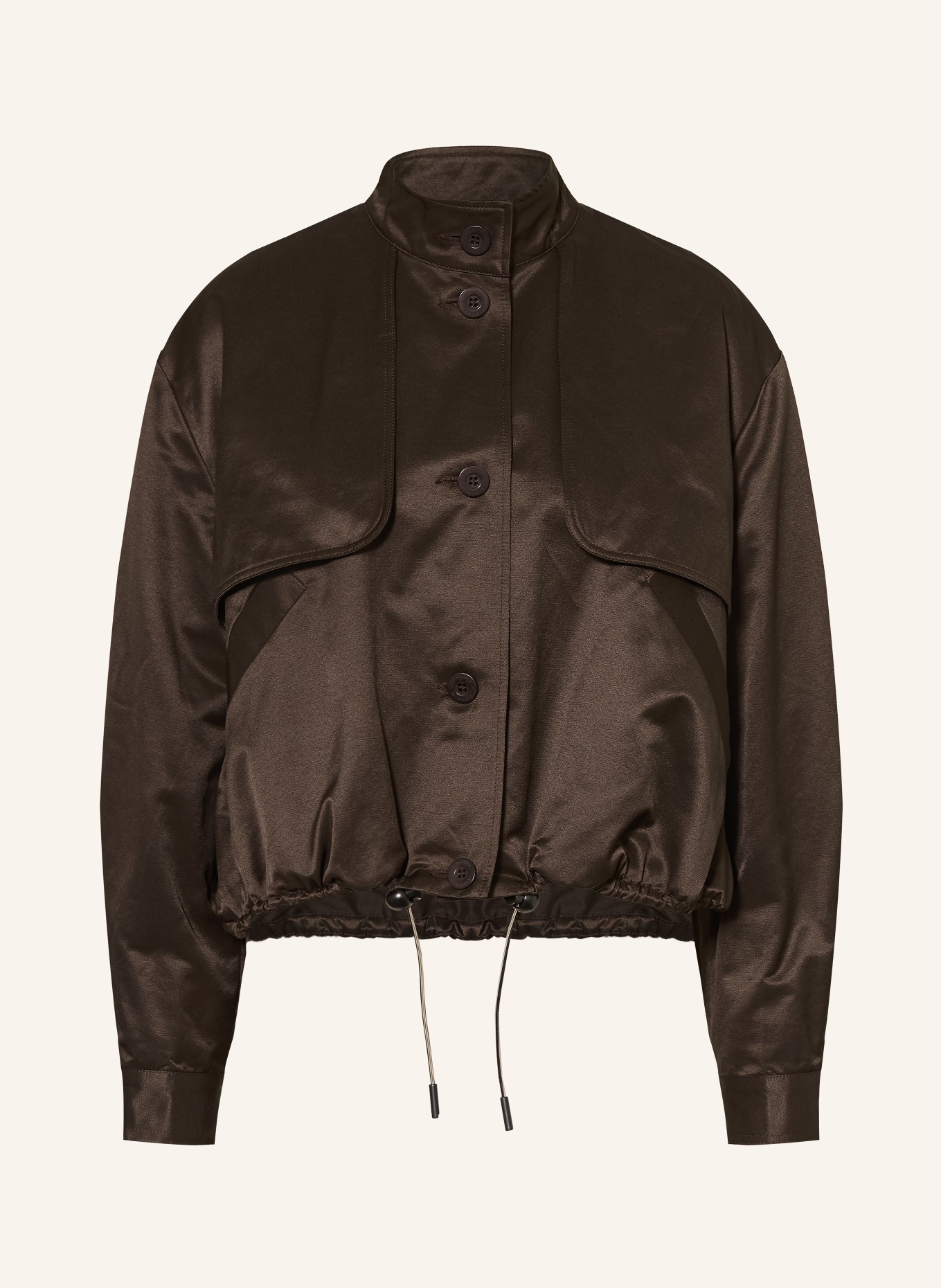 CLAUDIE PIERLOT Kastenjacke aus Satin: DUNKELBRAUN