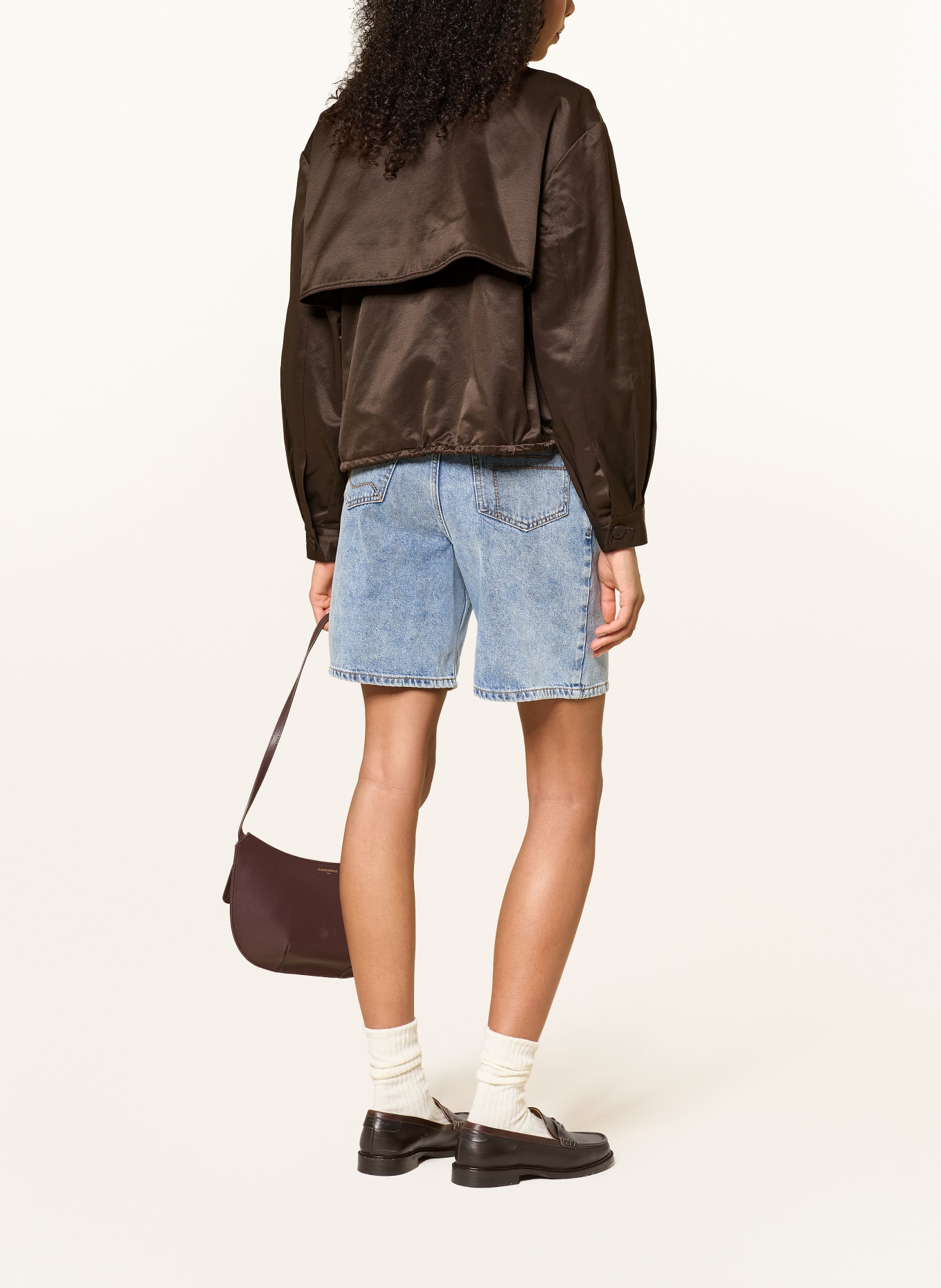 CLAUDIE PIERLOT Kastenjacke aus Satin: DUNKELBRAUN