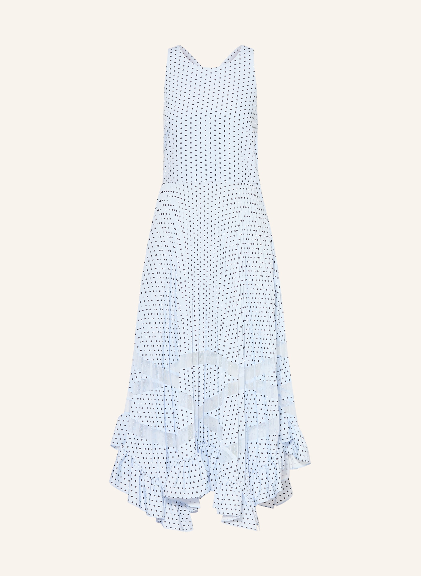 CLAUDIE PIERLOT Kleid mit Spitze: HELLBLAU / DUNKELBLAU