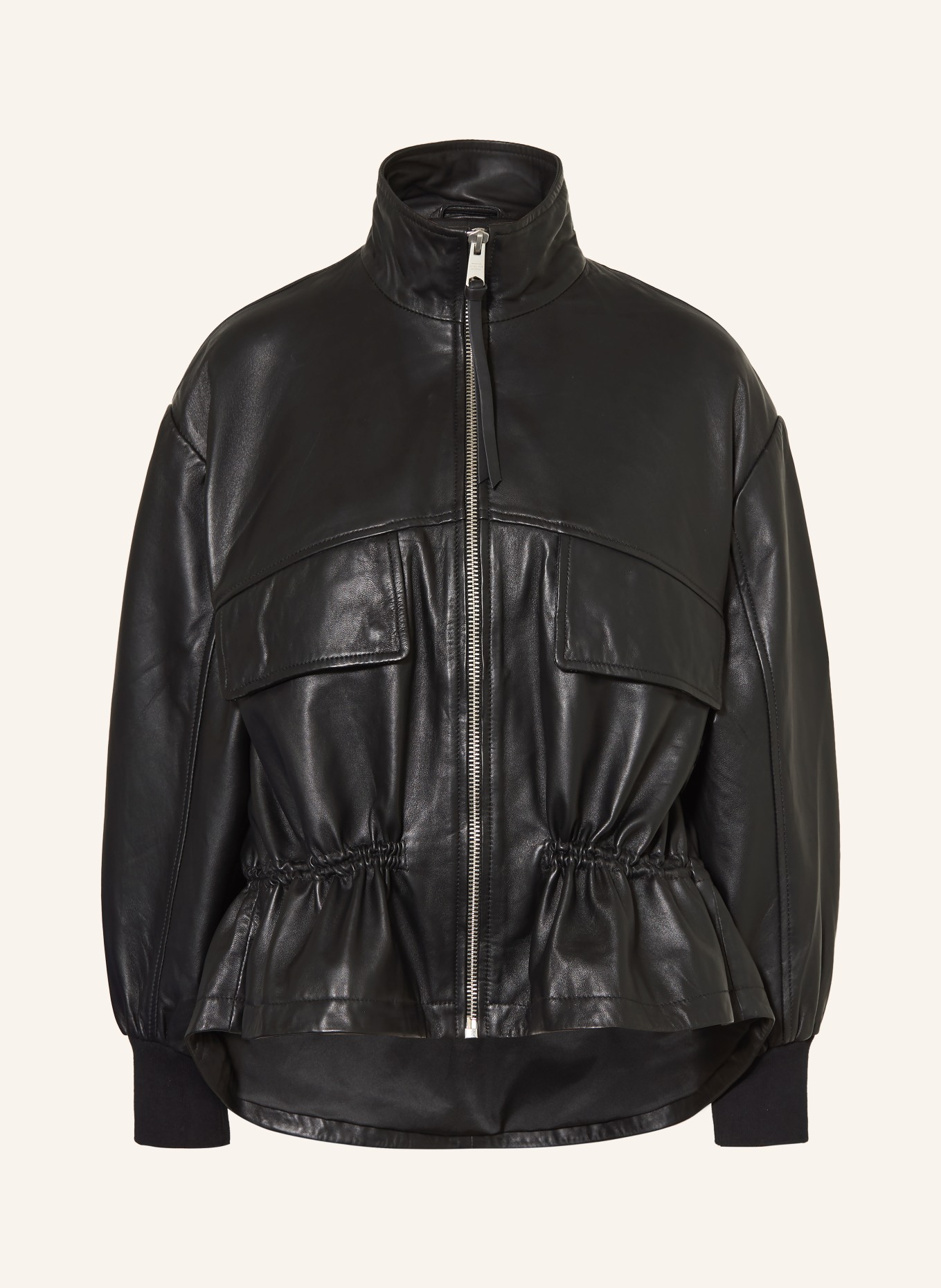 ALLSAINTS Lederjacke FLOR: SCHWARZ