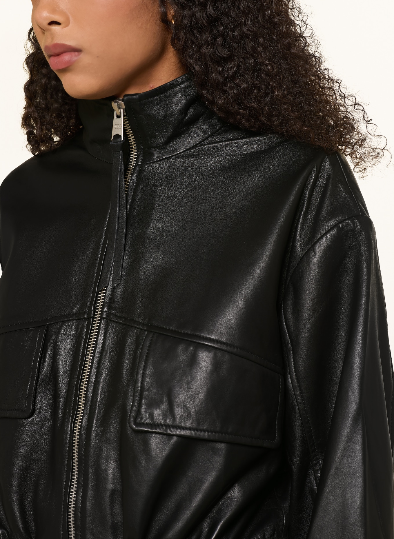 ALLSAINTS Lederjacke FLOR: SCHWARZ