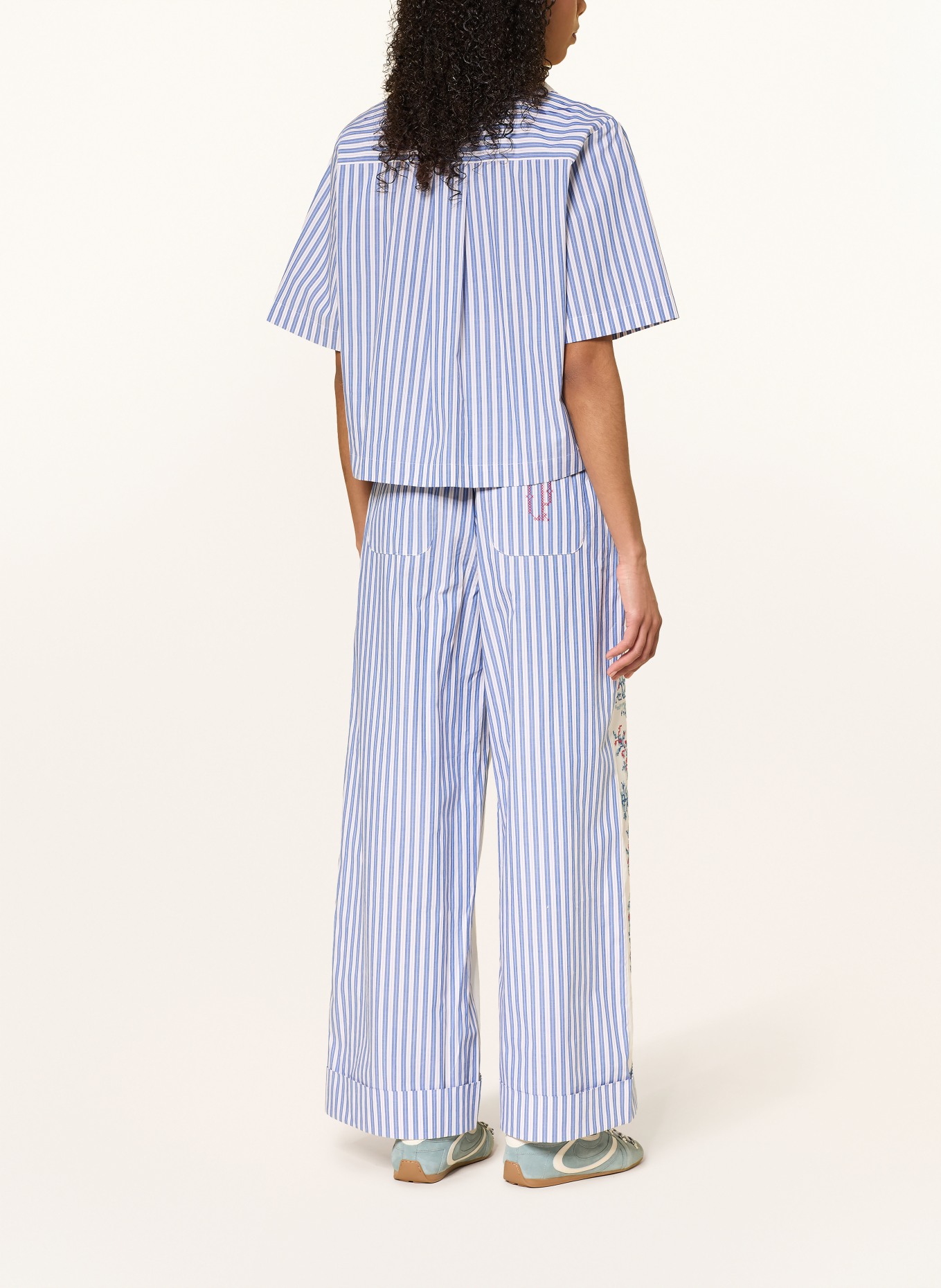 CLAUDIE PIERLOT Bluse: WEISS / ROT / DUNKELBLAU