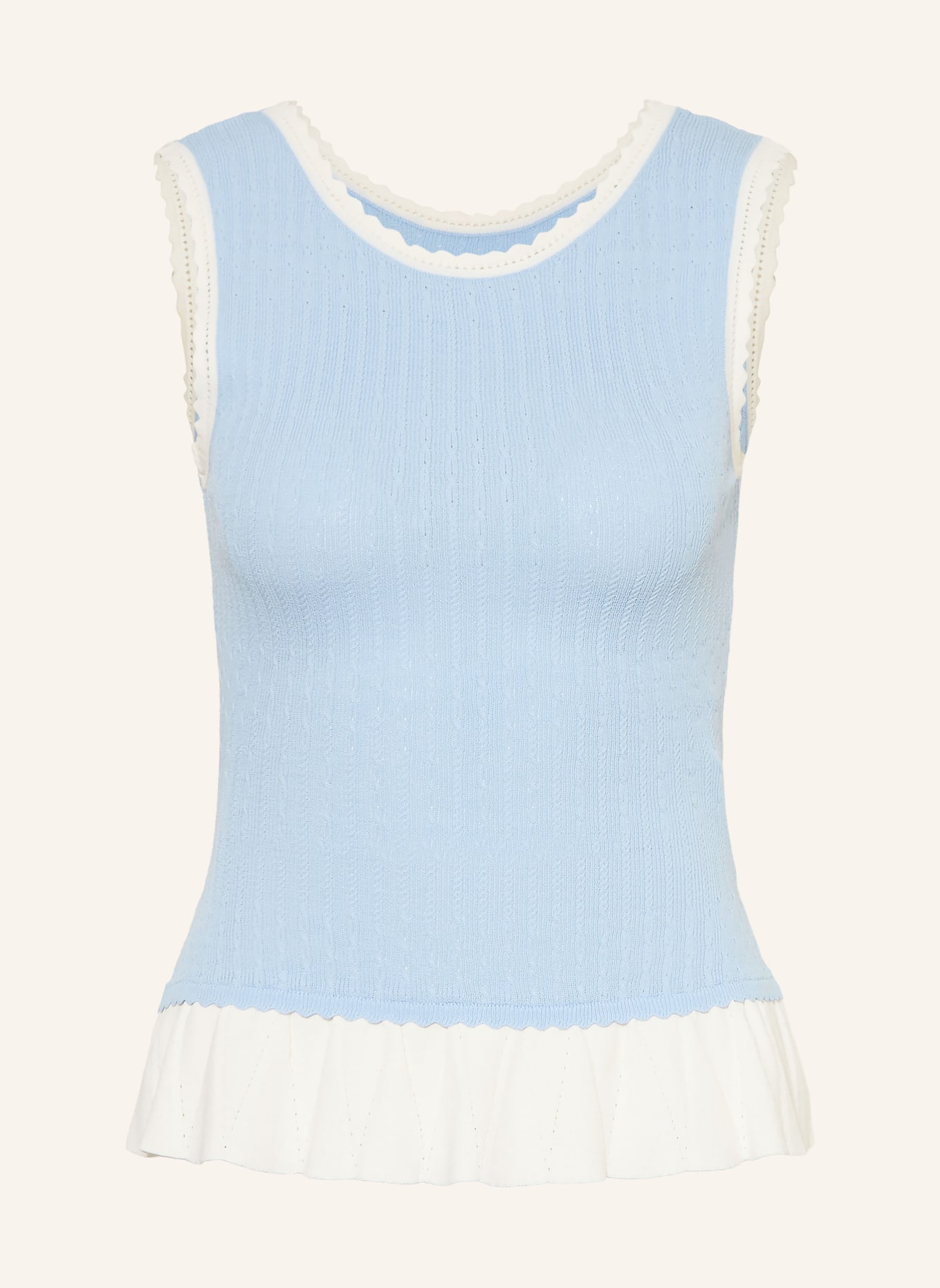 CLAUDIE PIERLOT Stricktop: HELLBLAU / WEISS