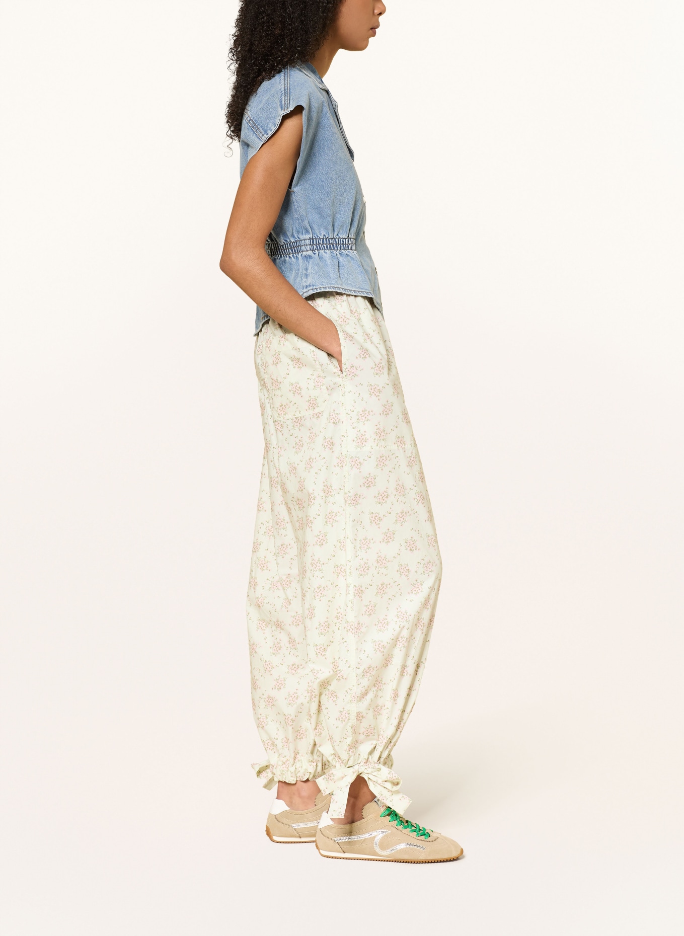 SANDRO Hose: HELLGRÜN / ROSA