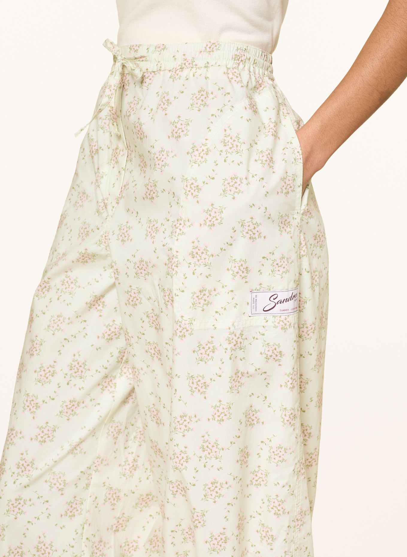 SANDRO Hose: HELLGRÜN / ROSA