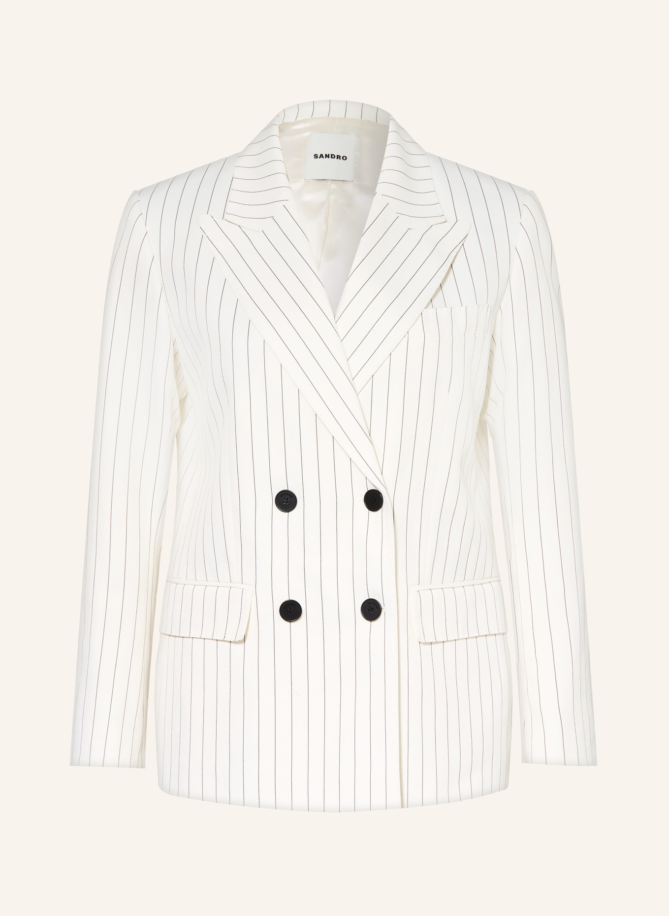 SANDRO Blazer: ECRU / SCHWARZ