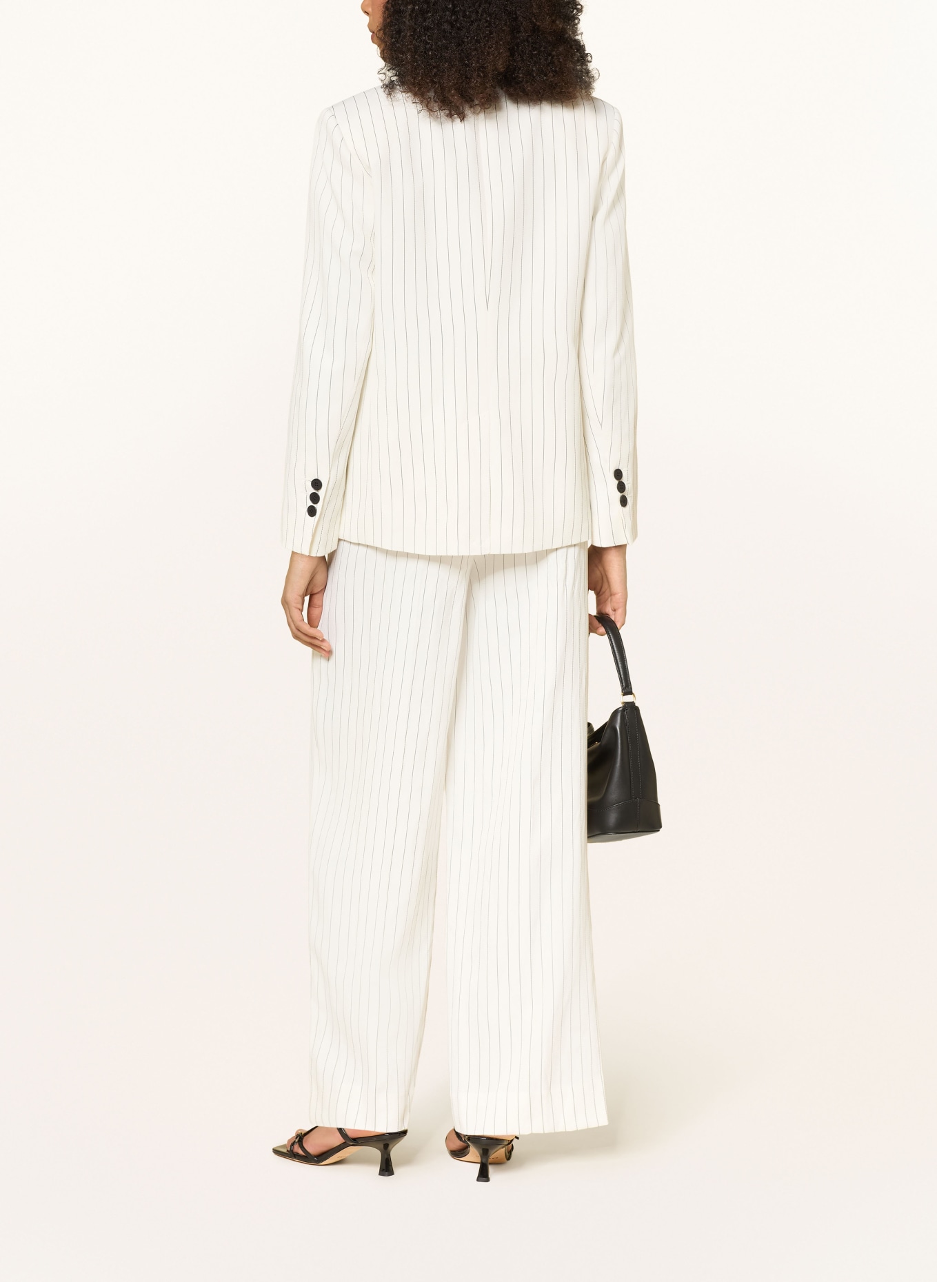 SANDRO Marlenehose: ECRU / DUNKELGRAU