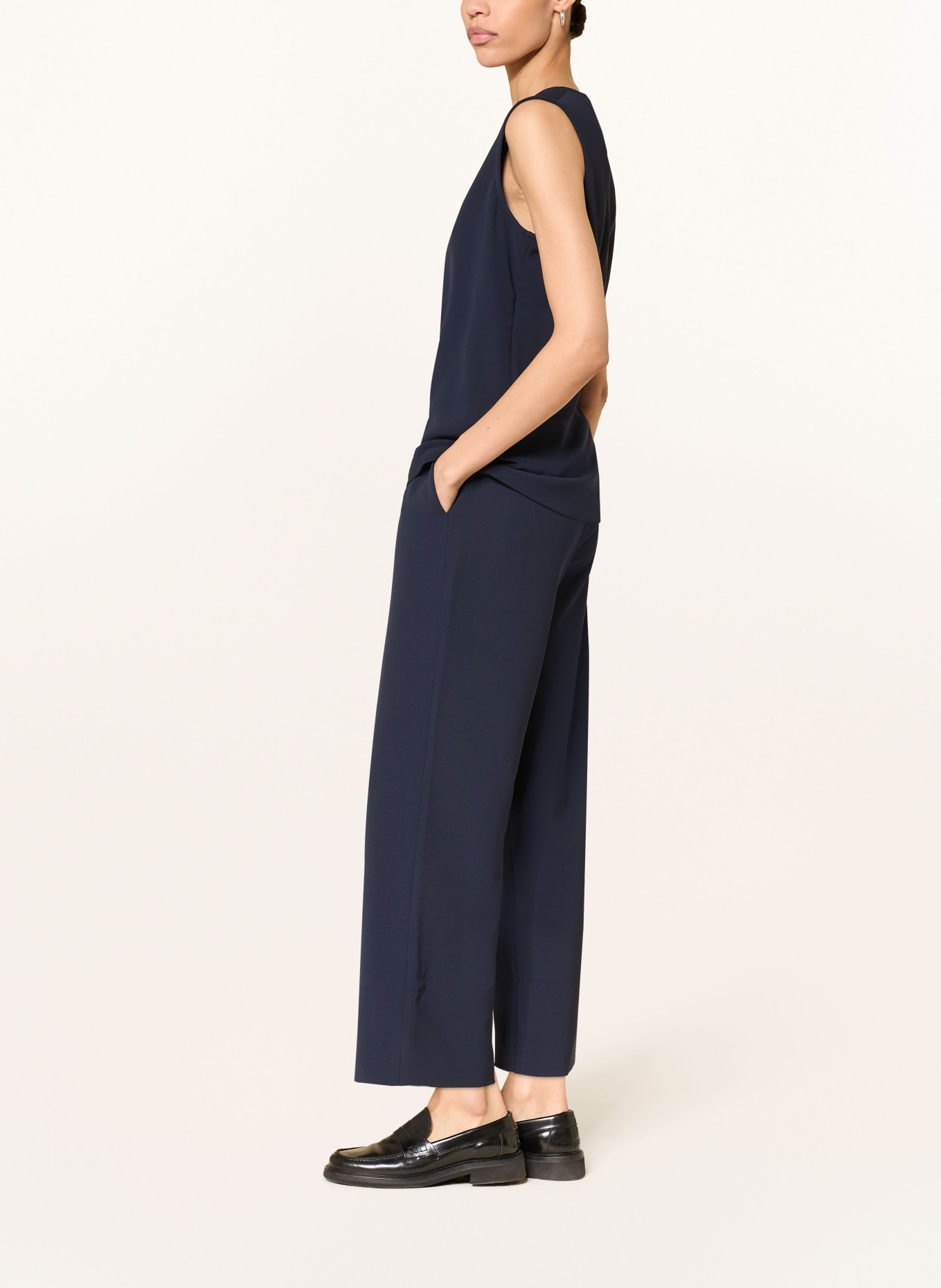 ANTONELLI firenze Spodnie typu culotte SINAPE: GRANATOWY