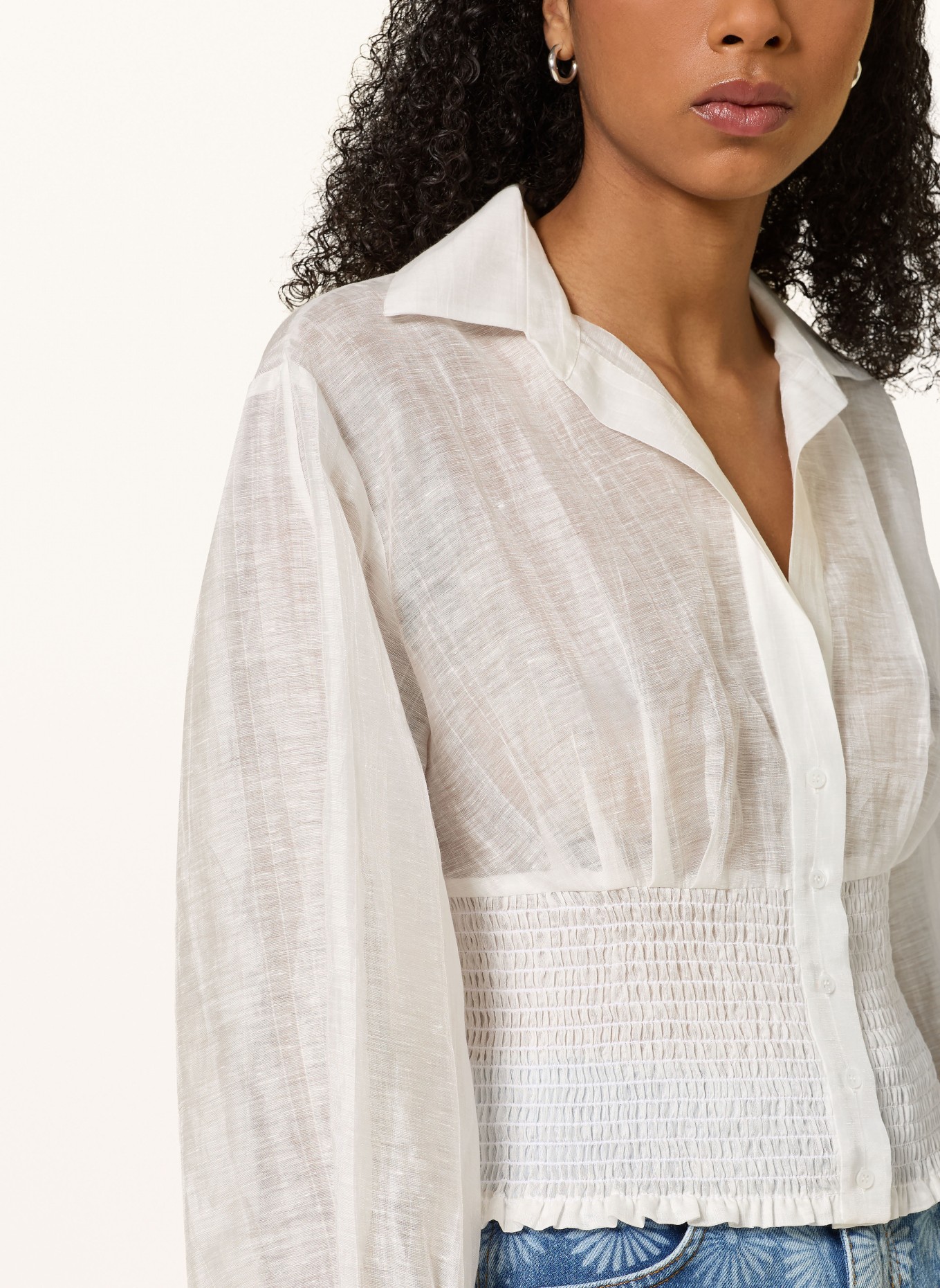 SANDRO Bluzka z lnu: KREMOWY