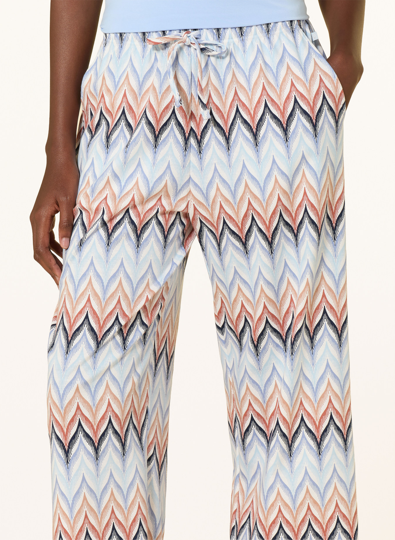 CALIDA 7/8 sleep pants FAVORITES TILES: LIGHT BLUE / CAMEL / DARK BLUE
