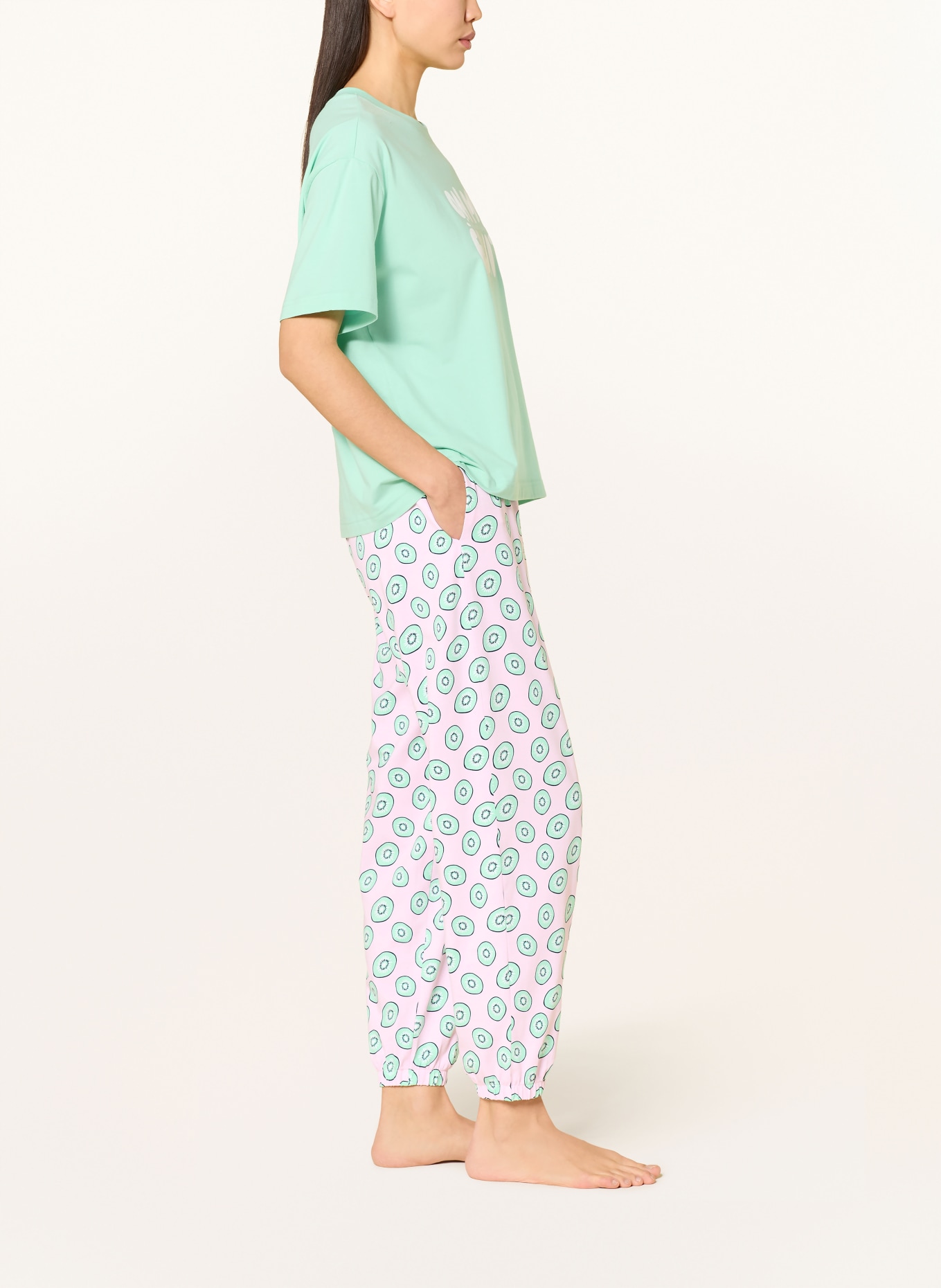 mey FLASHY FRUITS pajama pants: PINK / MINT / WHITE