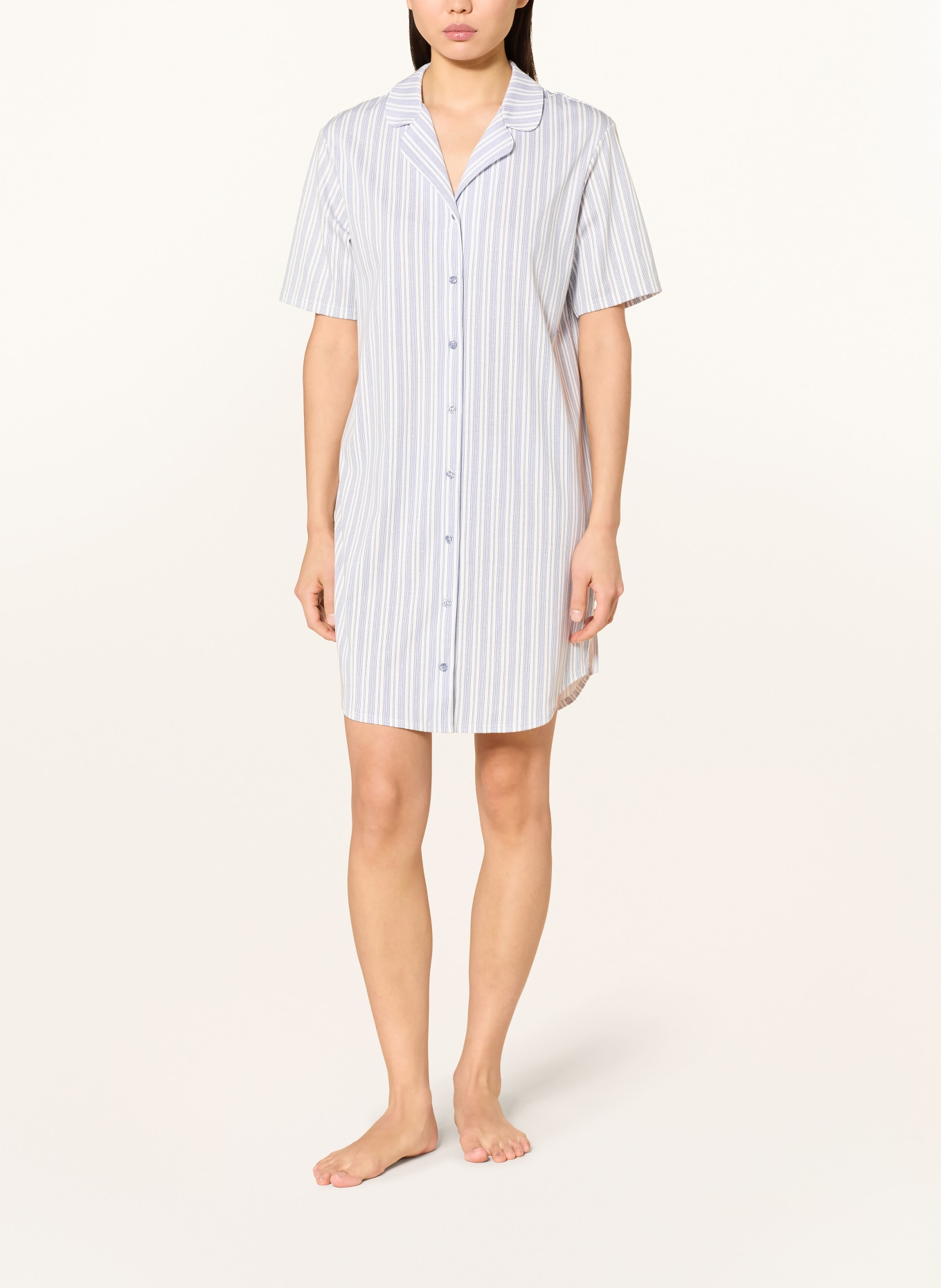 CALIDA Koszulka nocna STRIPED DREAMS: BIAŁY / NIEBIESKI